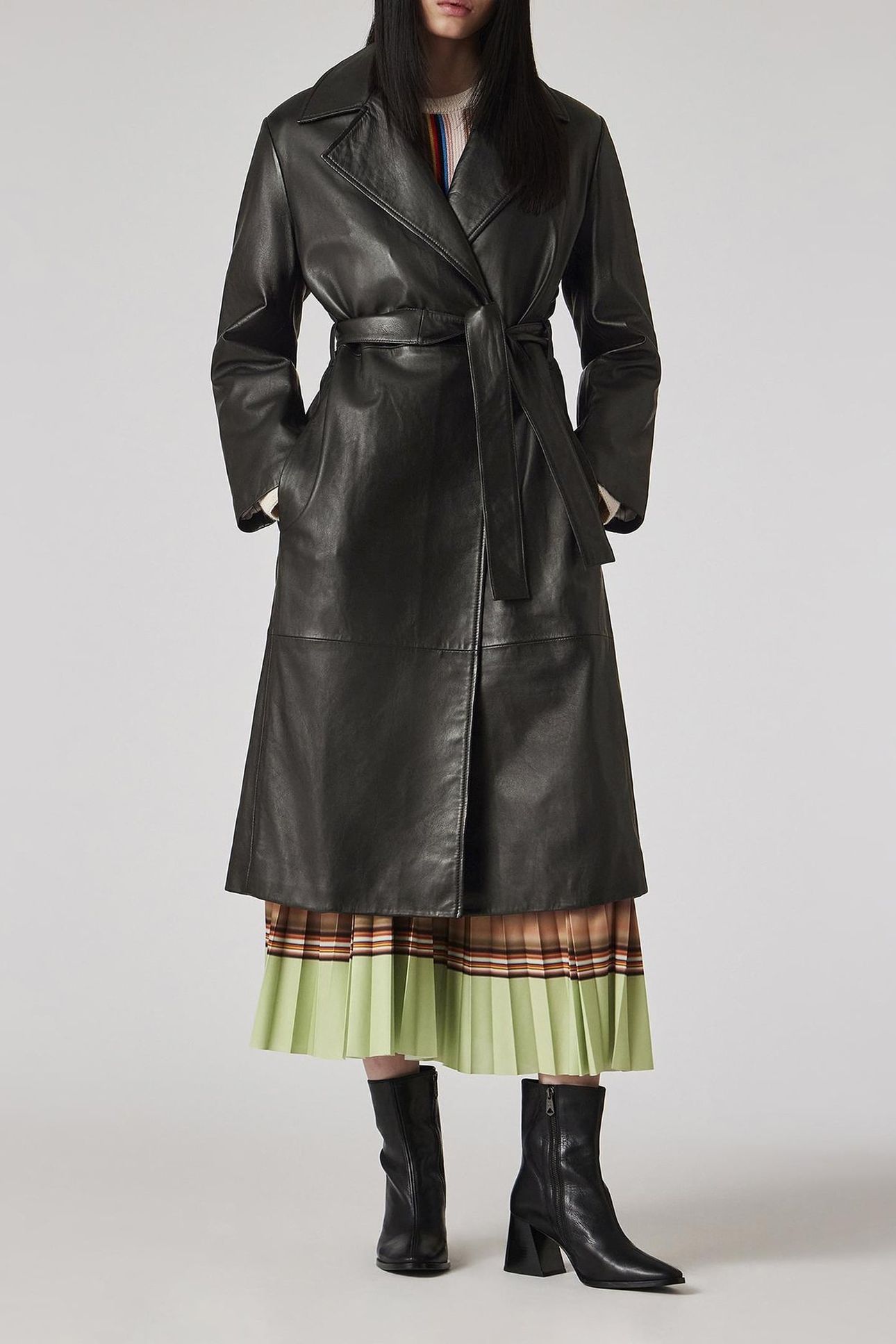 WOMENS COAT LEATHER BLACK 1