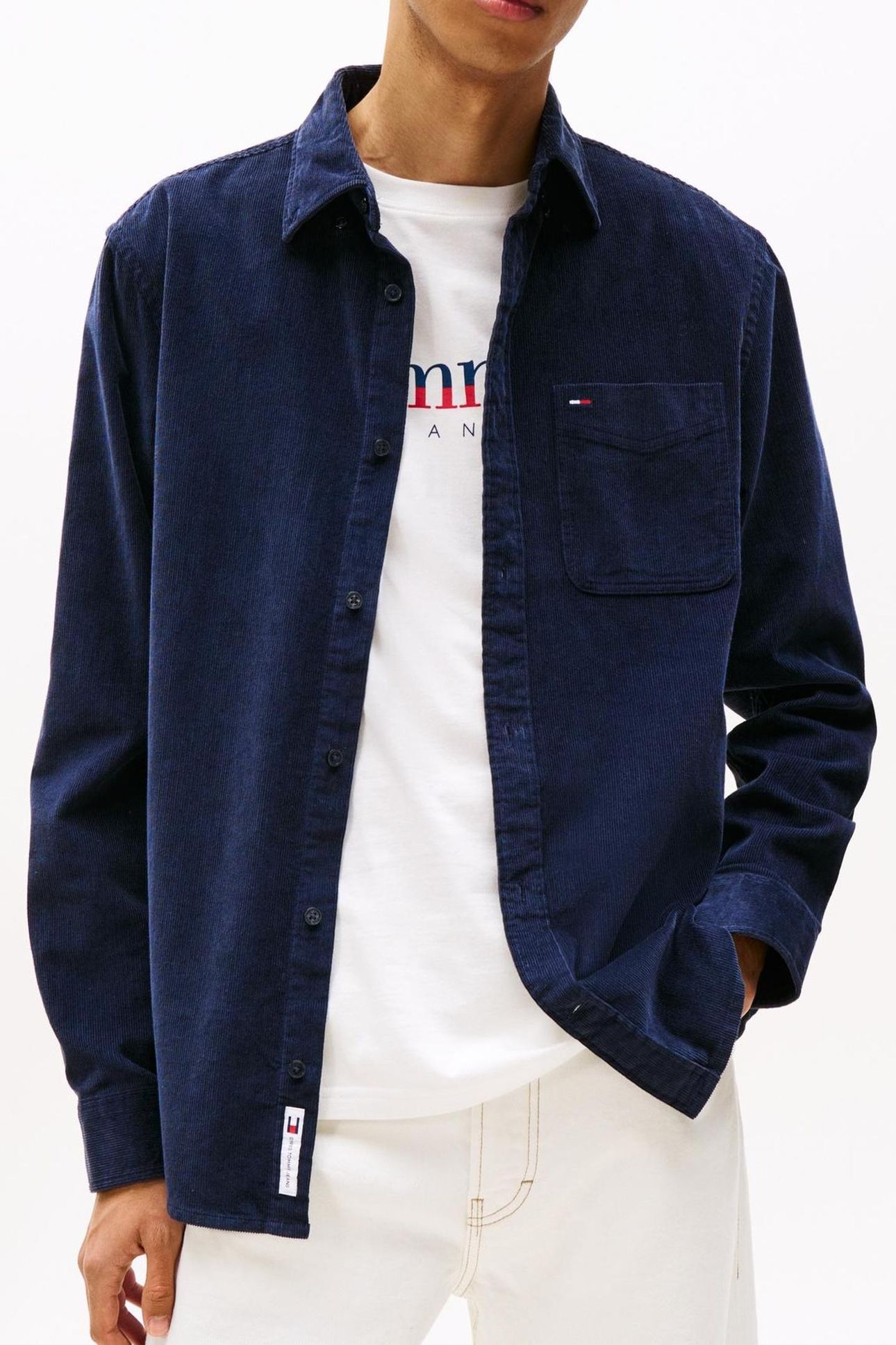 TJM REG BABY CORD SHIRT DARK NIGHT NAVY 1