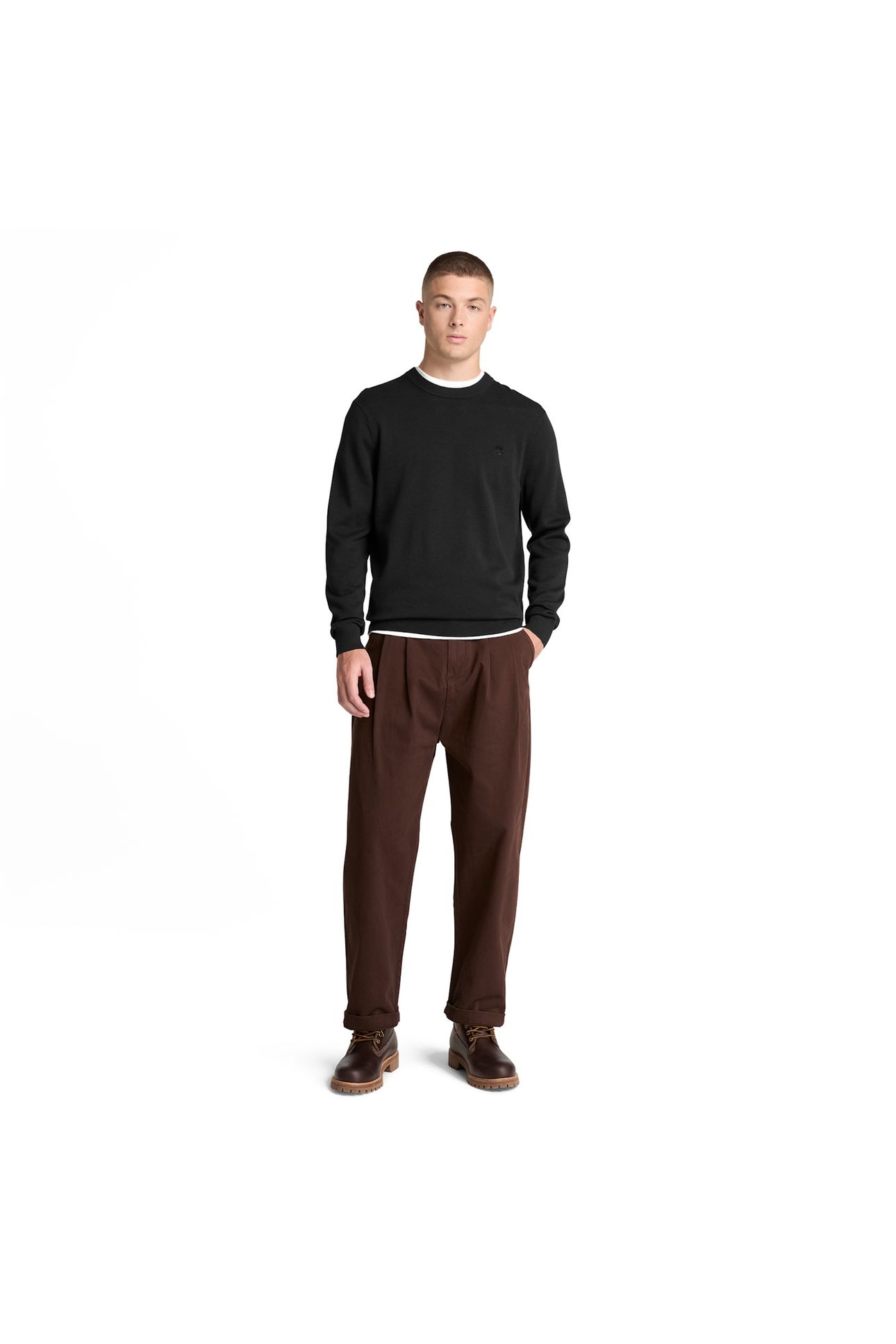 OYSTER RIVER COTTON CREWNECK SWEATER BLACK 3