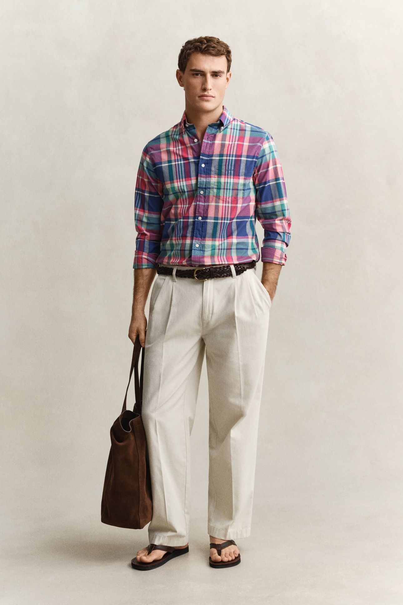 REG INDIAN MADRAS CHECK SHIRT ROSE RED 3