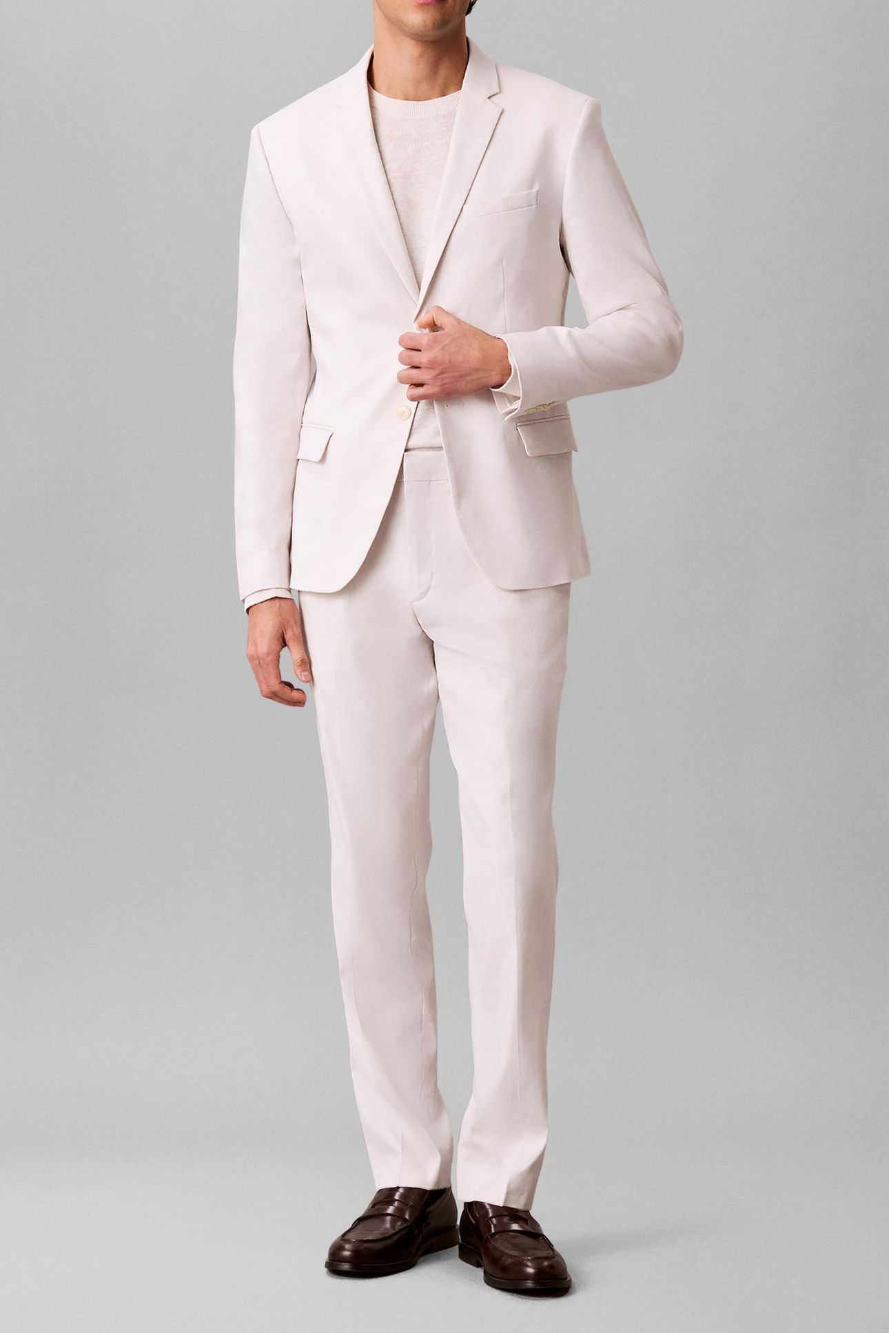 LS LINEN LYOCELL SLIM BLAZER WHITE SAND 3