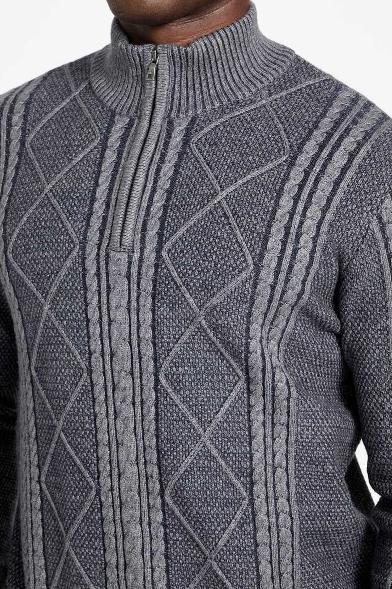 LS 1/2 ZIP MN NOEL C MARINE HEATHER MULTI 5