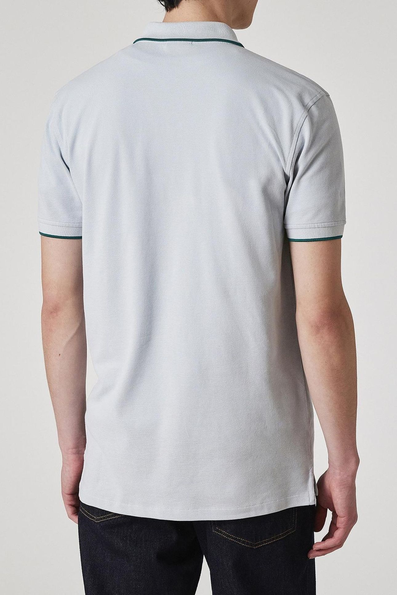 MENS SLIM POLO SS ZEB BADGE GREY 3