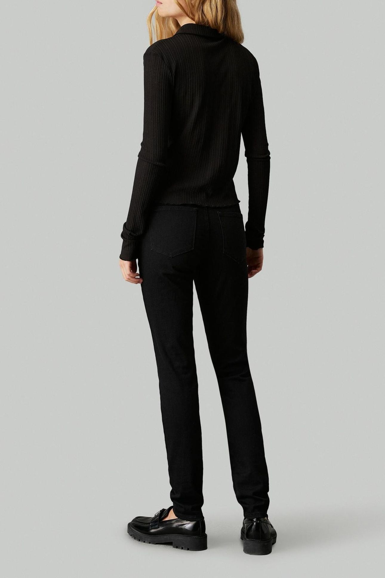 MID RISE SKINNY DENIM BLACK 2