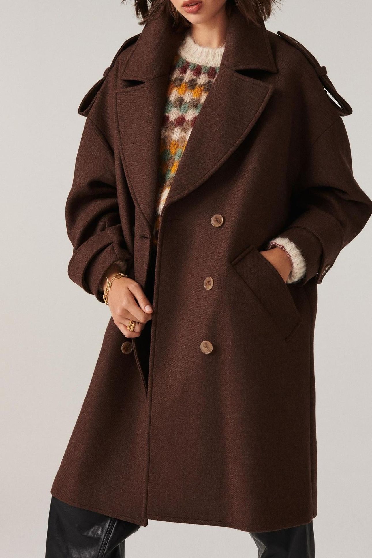 MID-LENGTH COAT MARRON 1
