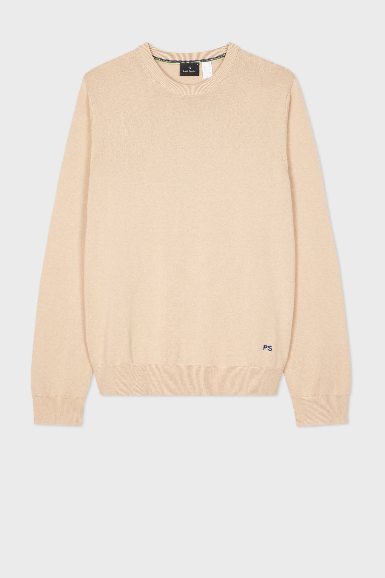 MENS SWEATER CREW NECK MEDIUM BEIGE 1