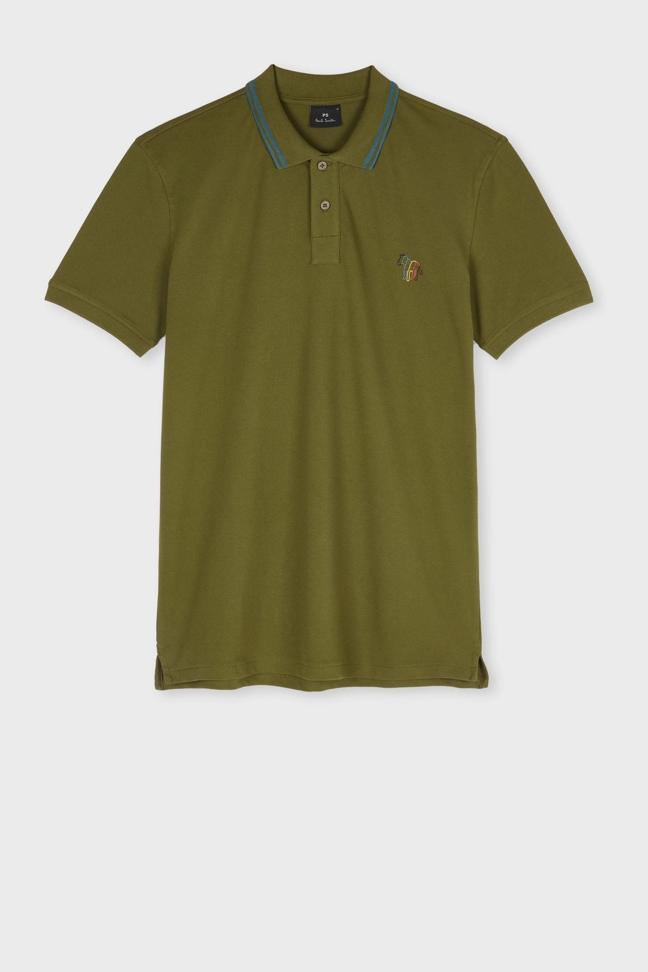 MENS REG FIT POLO ZEB EMB OLIVE GREEN 1