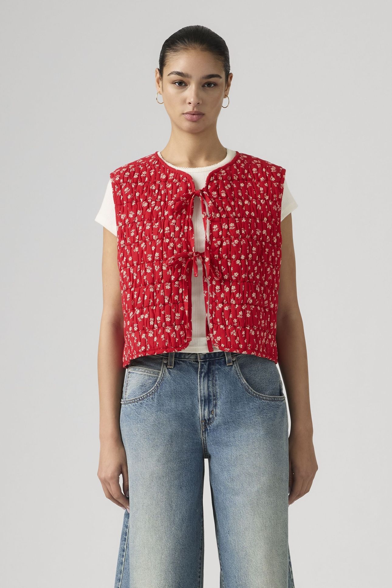 RUE LINER VEST ANGELA DAISY URBAN RED 1