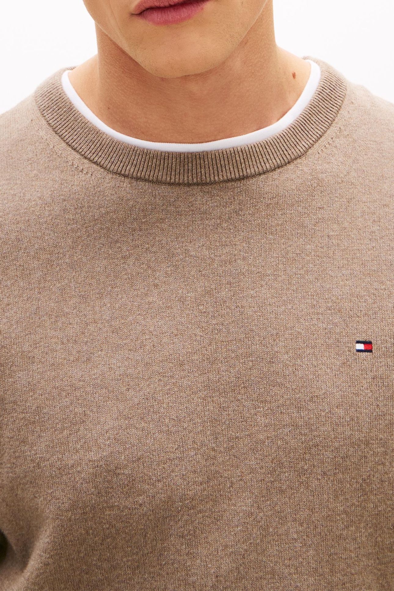 PIMA COTTON CASHMERE SWEATER COASTAL TAUPE HEATHER 5