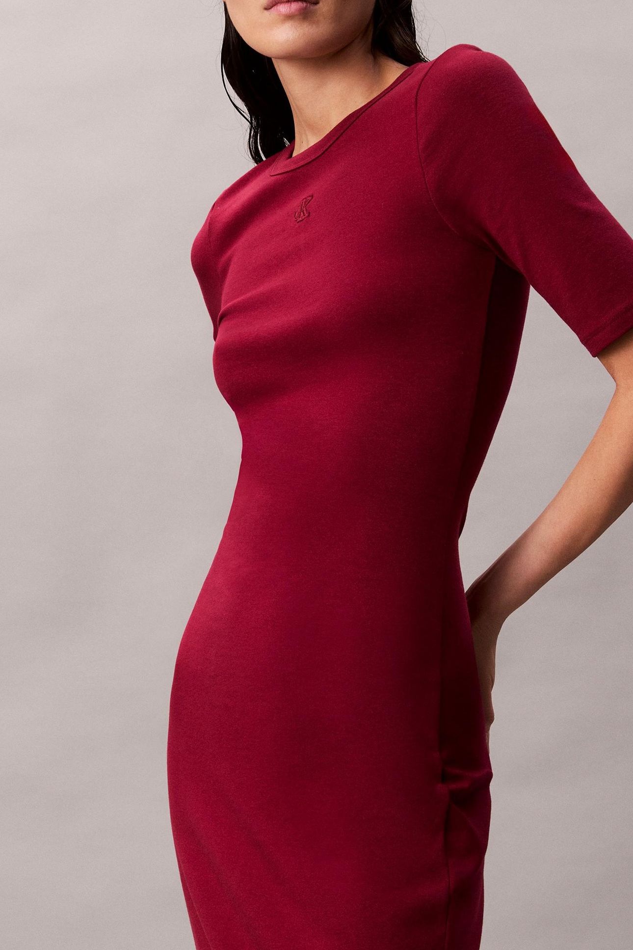 HS COTTON CONTOUR 1X1 DRESS MAGENTA JEWEL 6