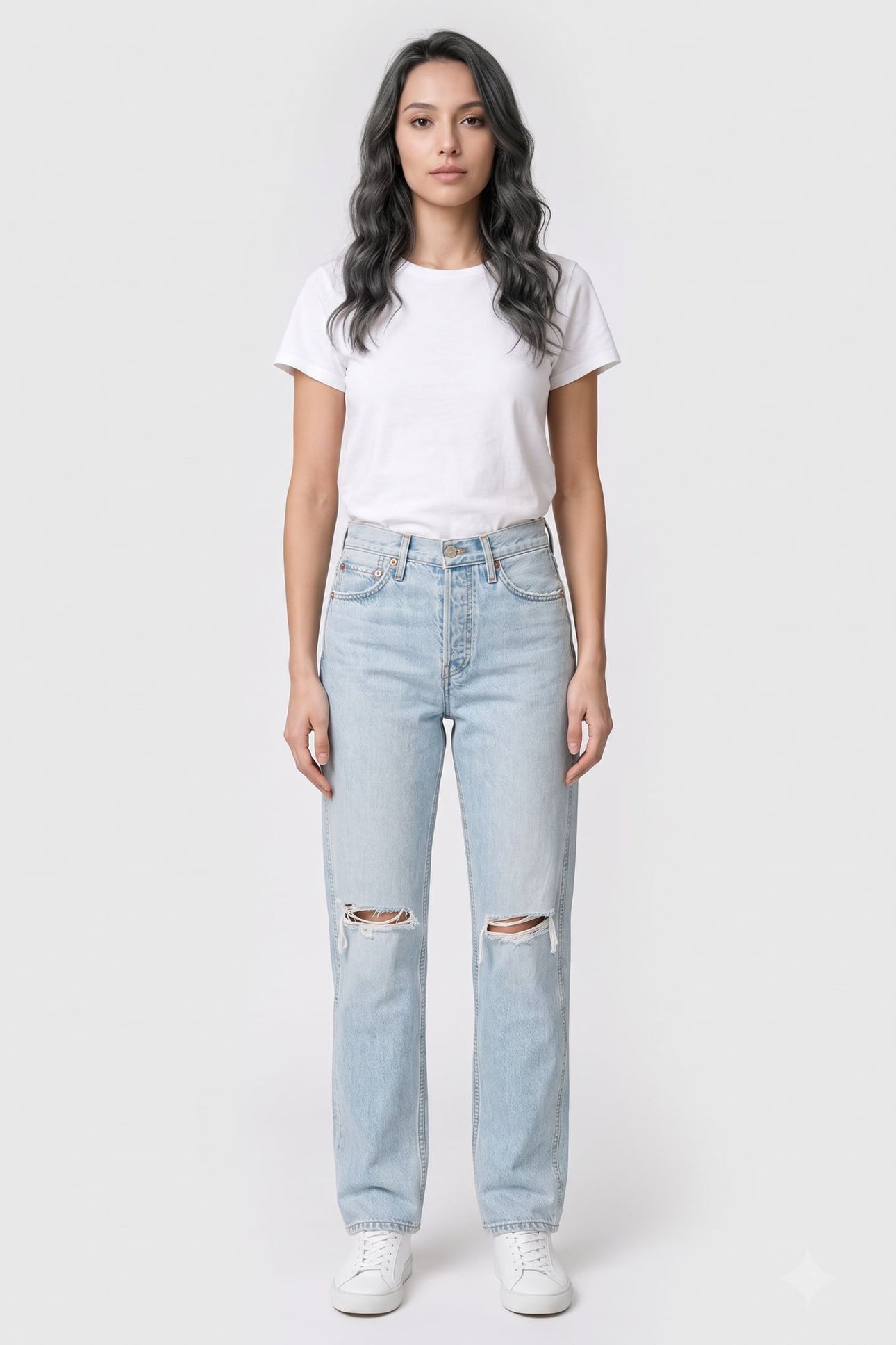 90S HIGH RISE LOOSE BLEACH DESTROY 2