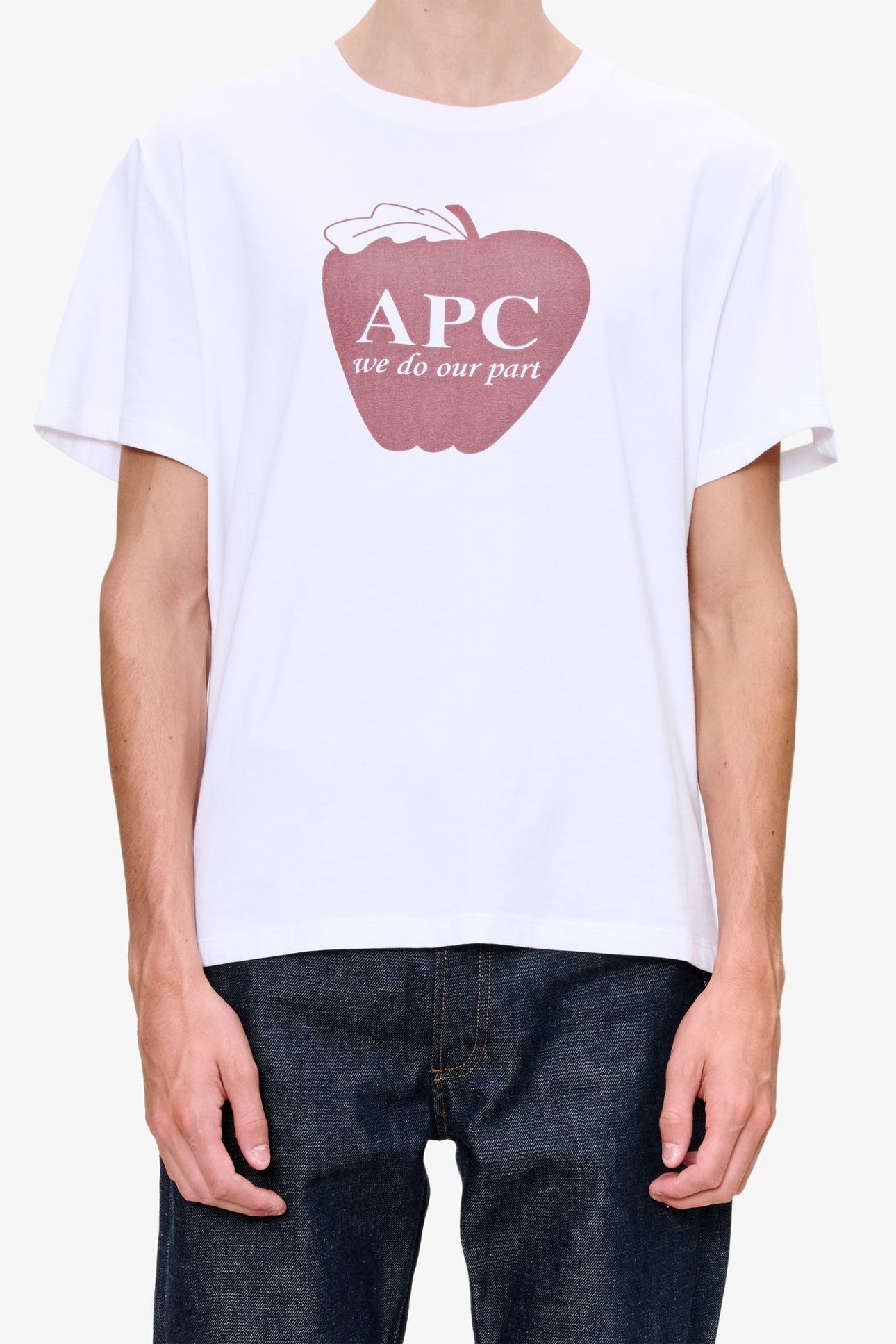 UNISEX T-SHIRT SHORT SLEEVE APPLE WHITE 1