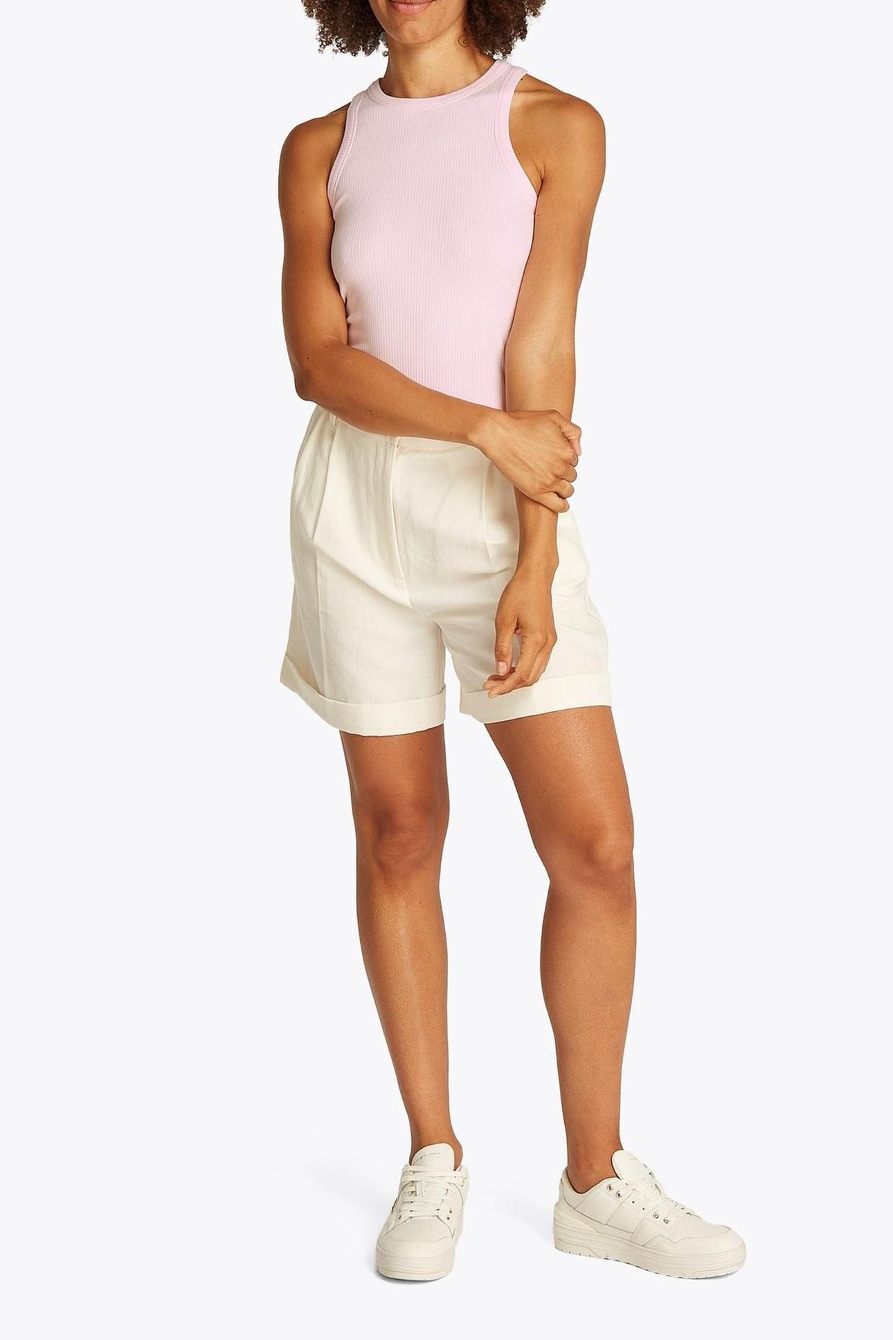 SLIM 5X2 RIB TANK TOP LIGHT PINK 2