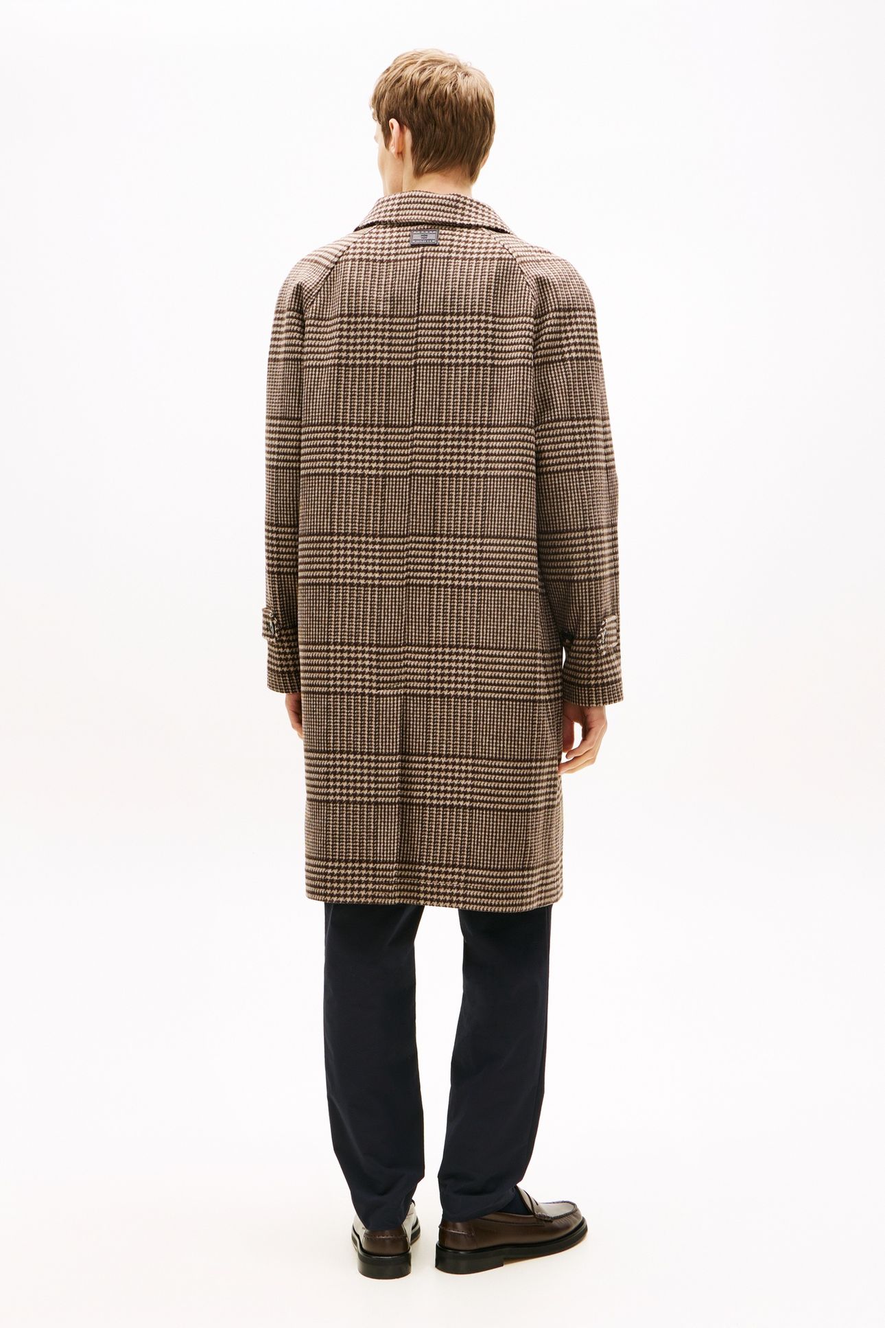 WOOL CHECK COAT BROWN CAMEL CHECK 3