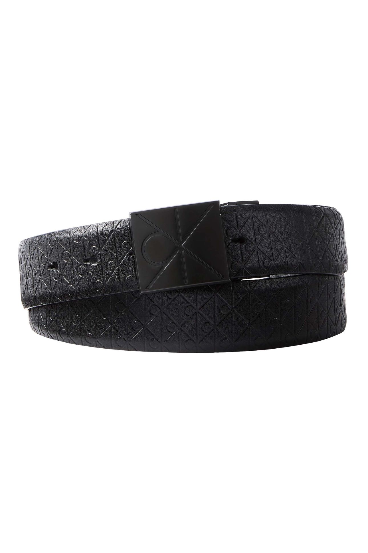 EMBLEM PLAQUE SMOOTH BELT BLACK/BLACK AOP/BLACK 1