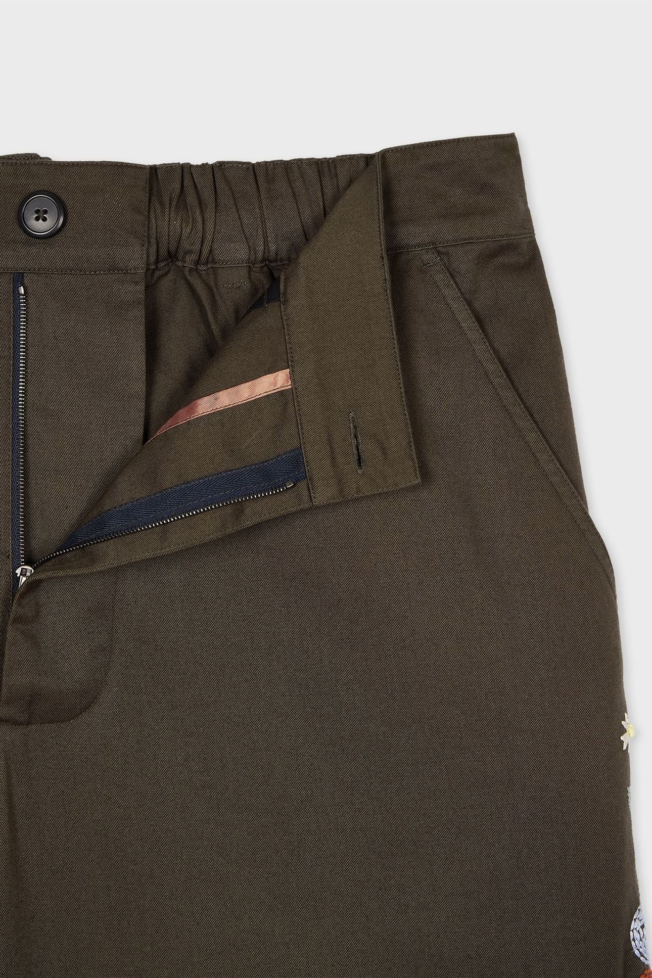 MENS EMBORIDERED SHORT MILITARY GREEN 7