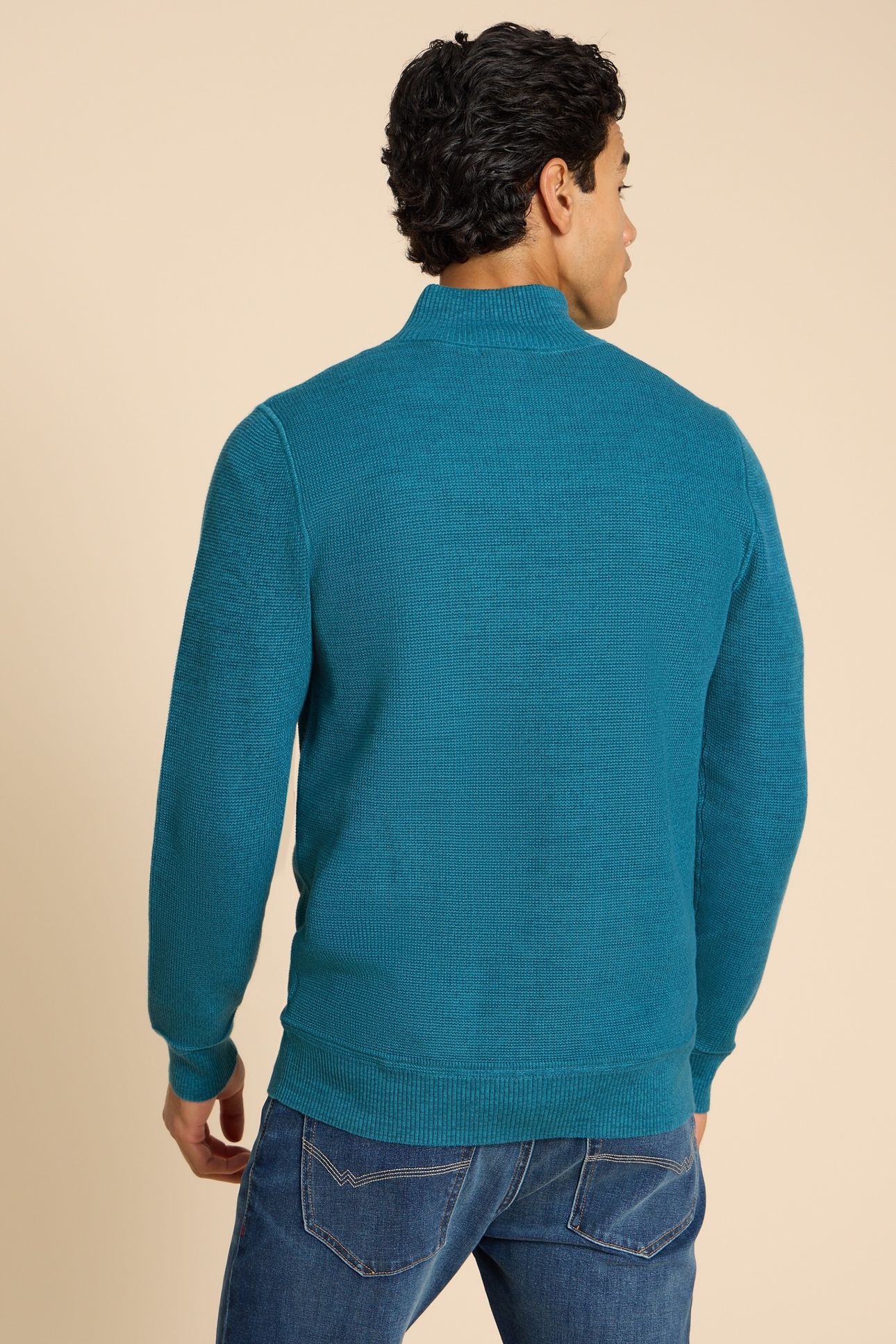 ATTADALE FUNNEL NECK JUMPER MID TEAL 2