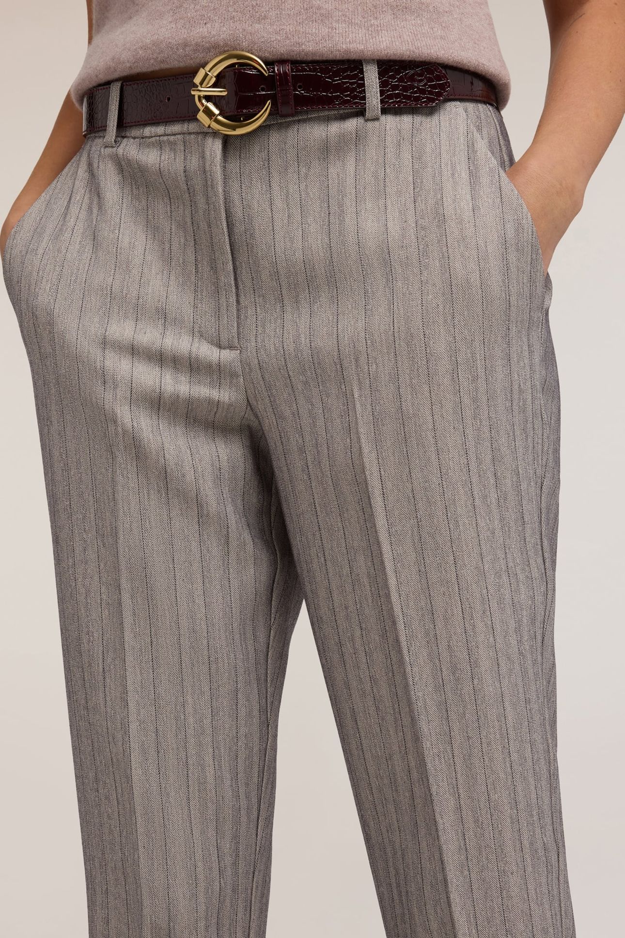 REGULAR PINSTRIPE TROUSERS GREY 5