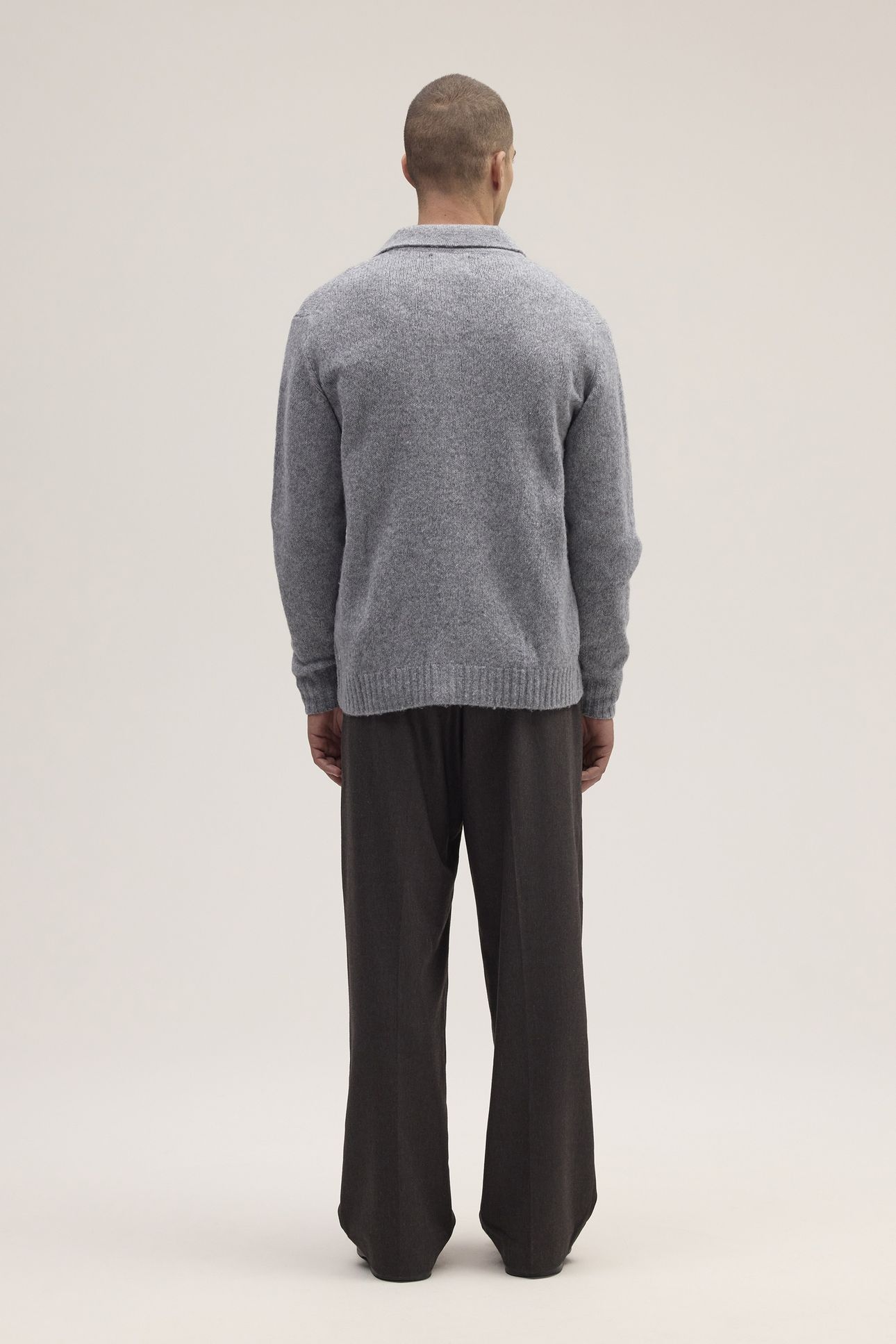 LEE POLO CARDIGAN 6598 GREY MEL. 2
