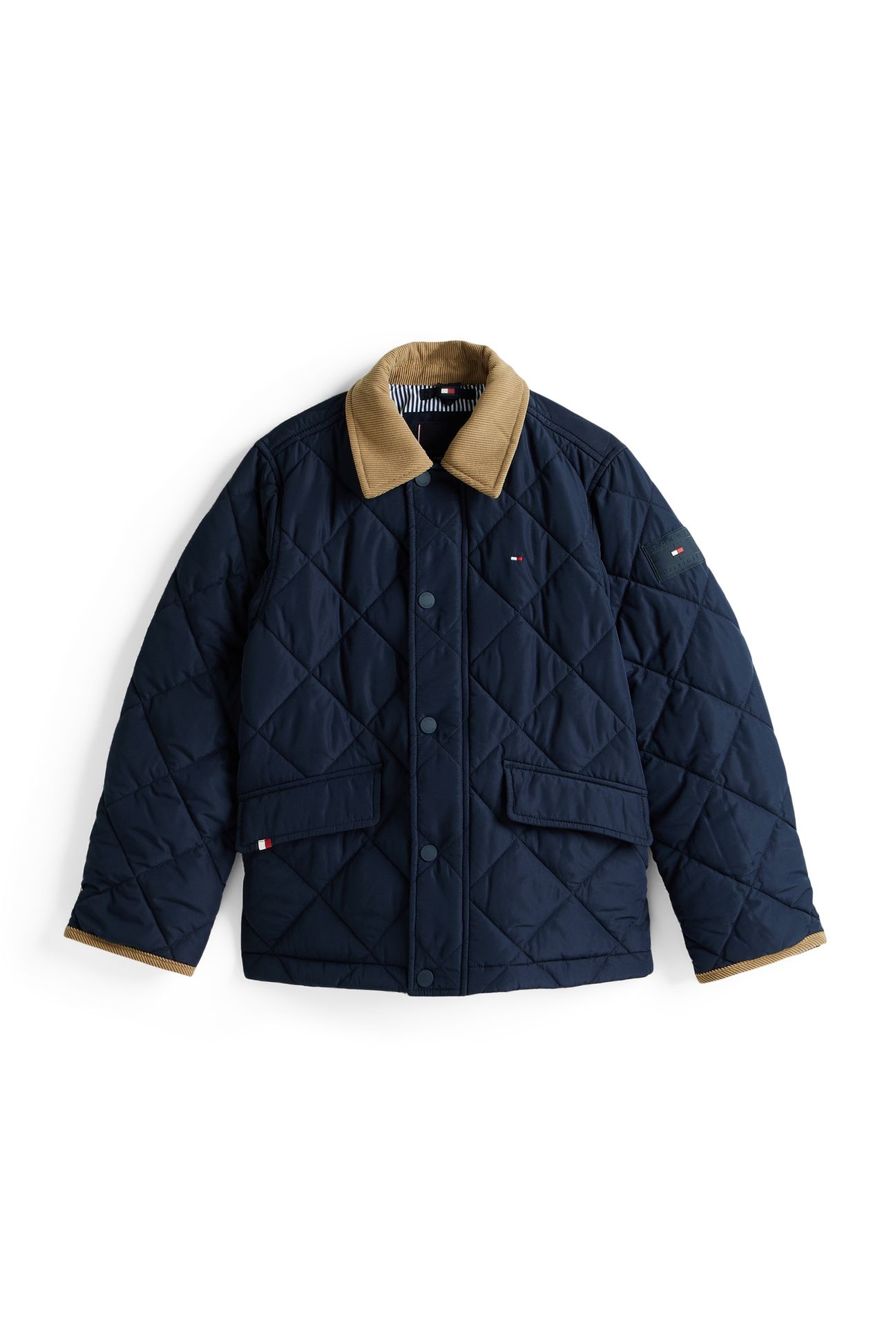 BOYS CONTRAST COLLAR QUILTED DARK NIGHT NAVY 4