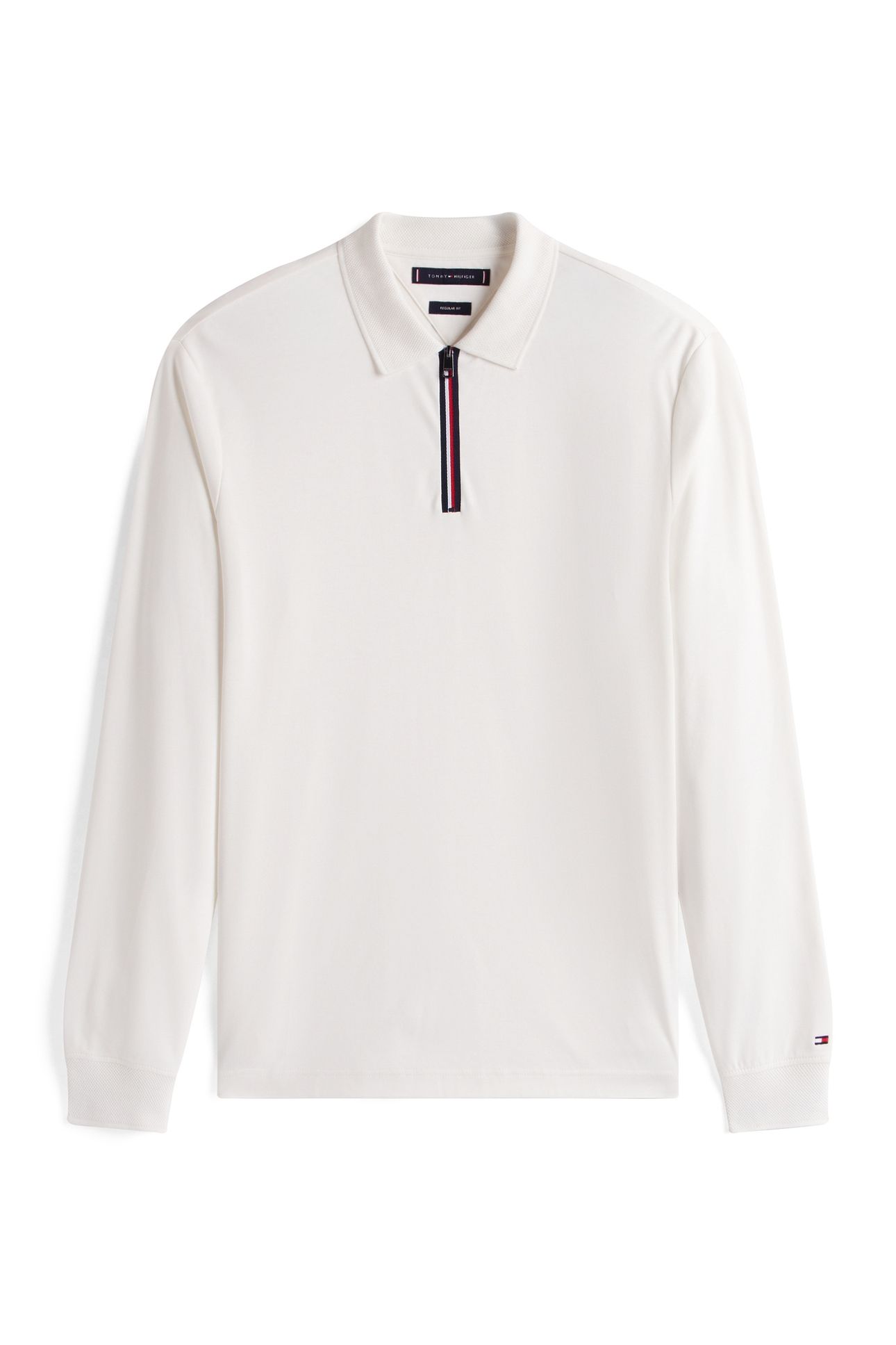 LS ZIP INTERLOCK REG POLO ECRU 4