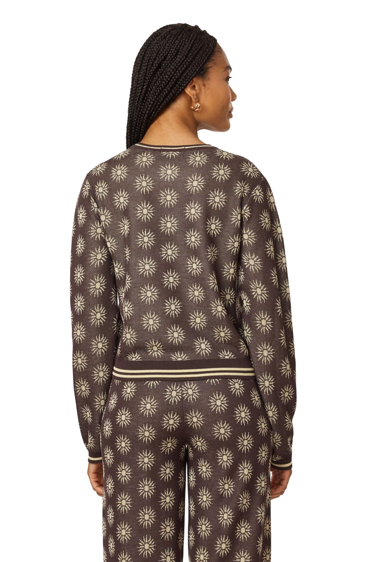 JACQUARD PULLOVER SEAL BROWN/ REED YELLOW 2