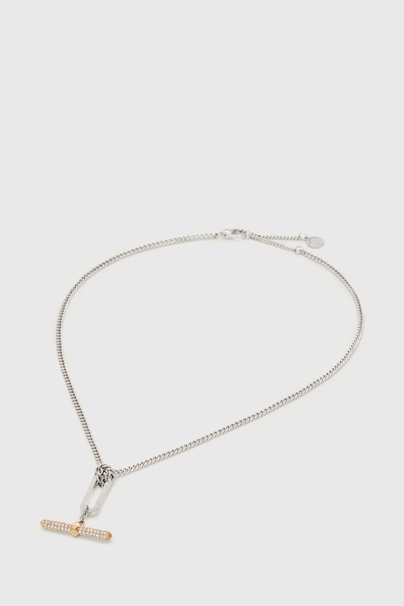 APRIL T BAR NCKLC WARM SILVER/BRASS 2
