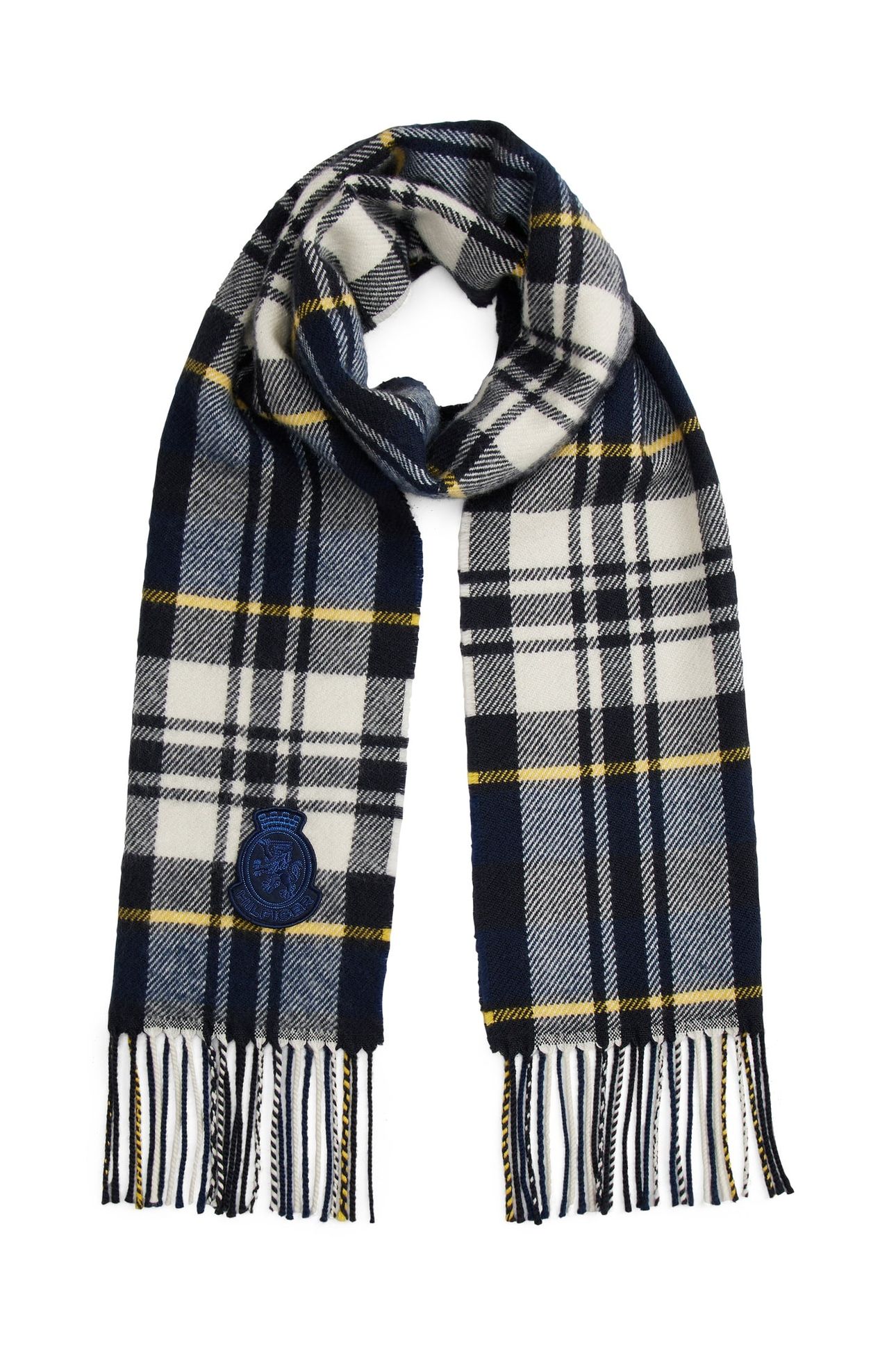TH CREST CHECK SCARF PREPPY NAVY CHECK 1