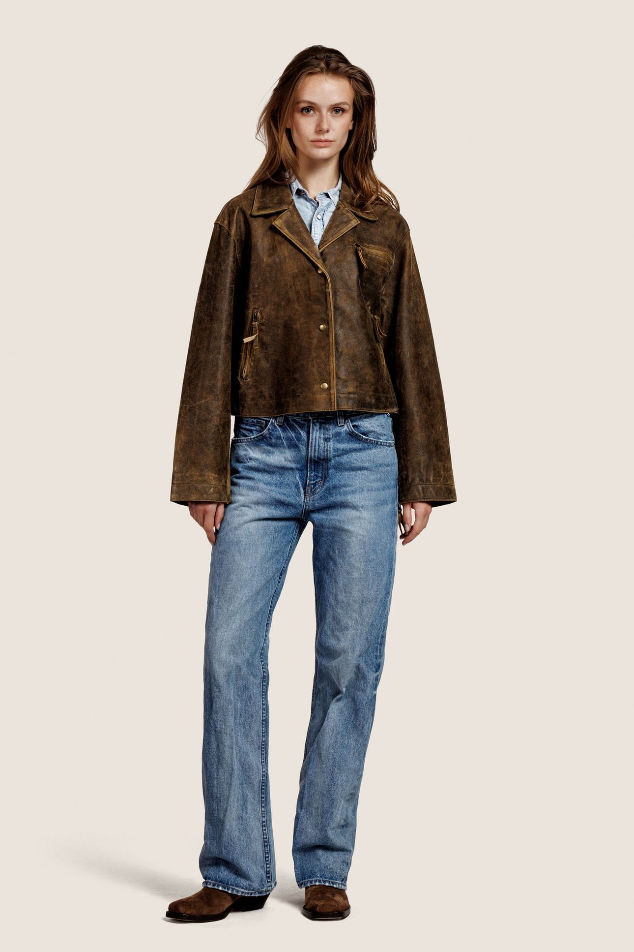FALLON LEATHER JACKET BLACK/COGNAC 3