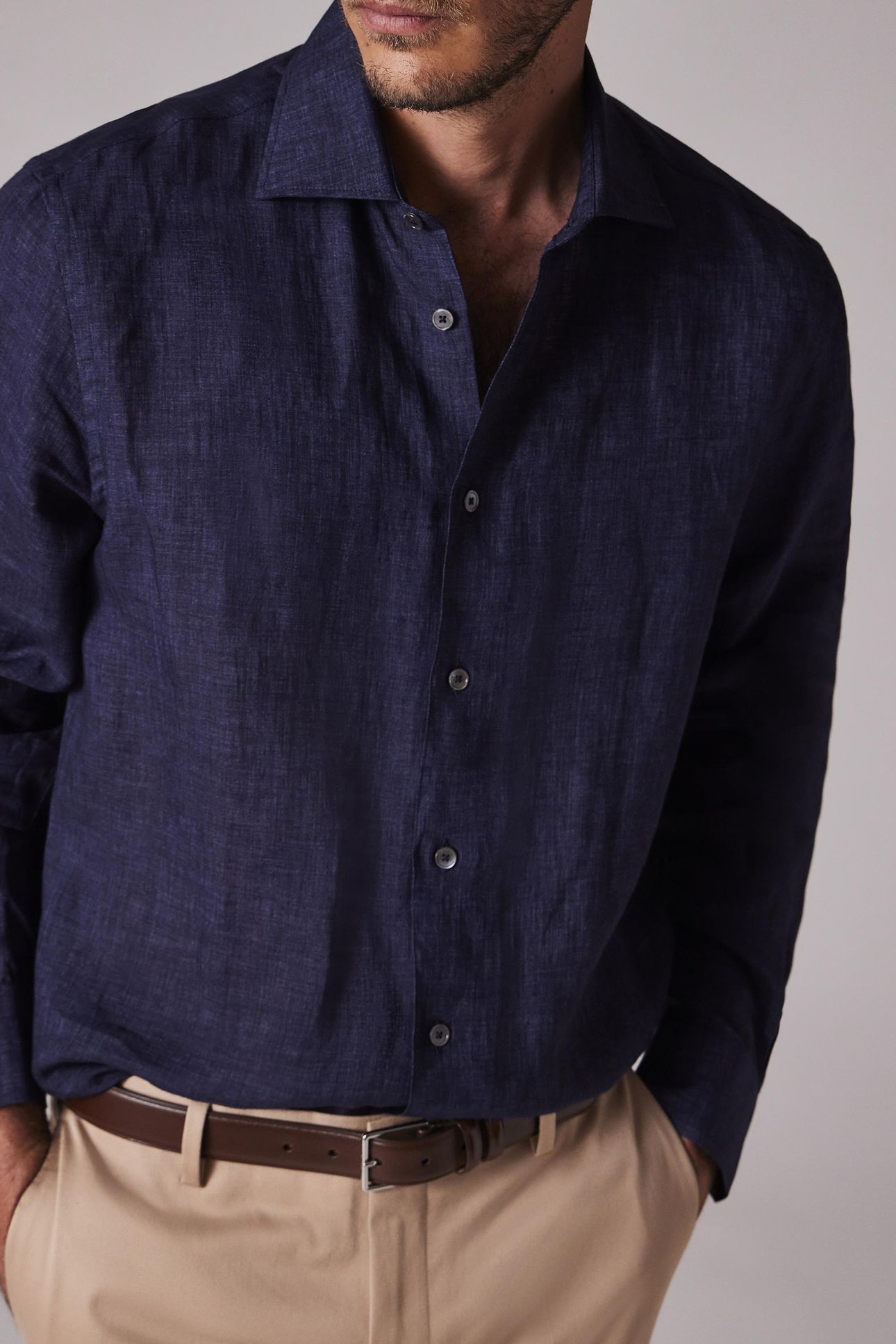 MENS S/C SLIM FIT SHIRT INKY BLUE 5