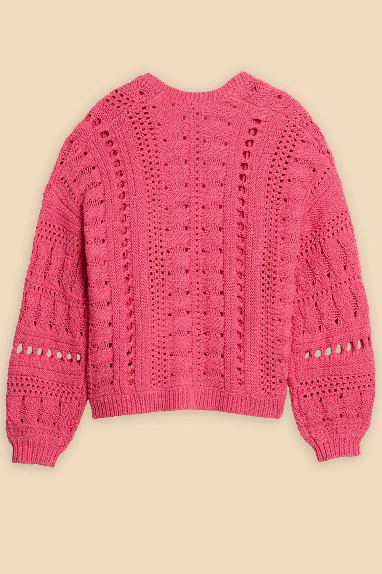 CASEY CROCHET CARDI BRIGHT PINK 5
