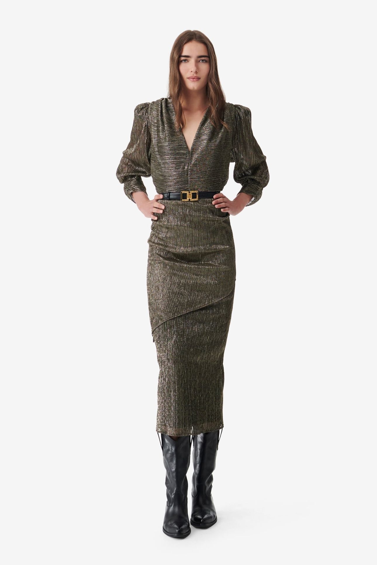 ASSANA DRESS BLACK/GOLD 1