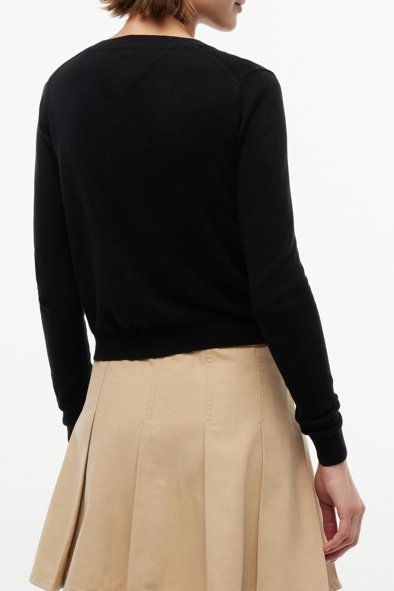CREW NECK CARDIGAN BLACK 2