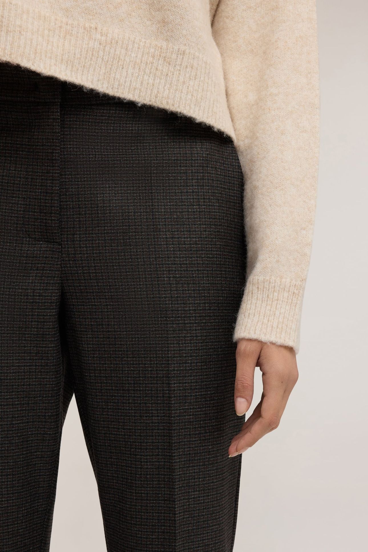 REGULAR PANTS IN YARN-DYED FABRIC GREY 5