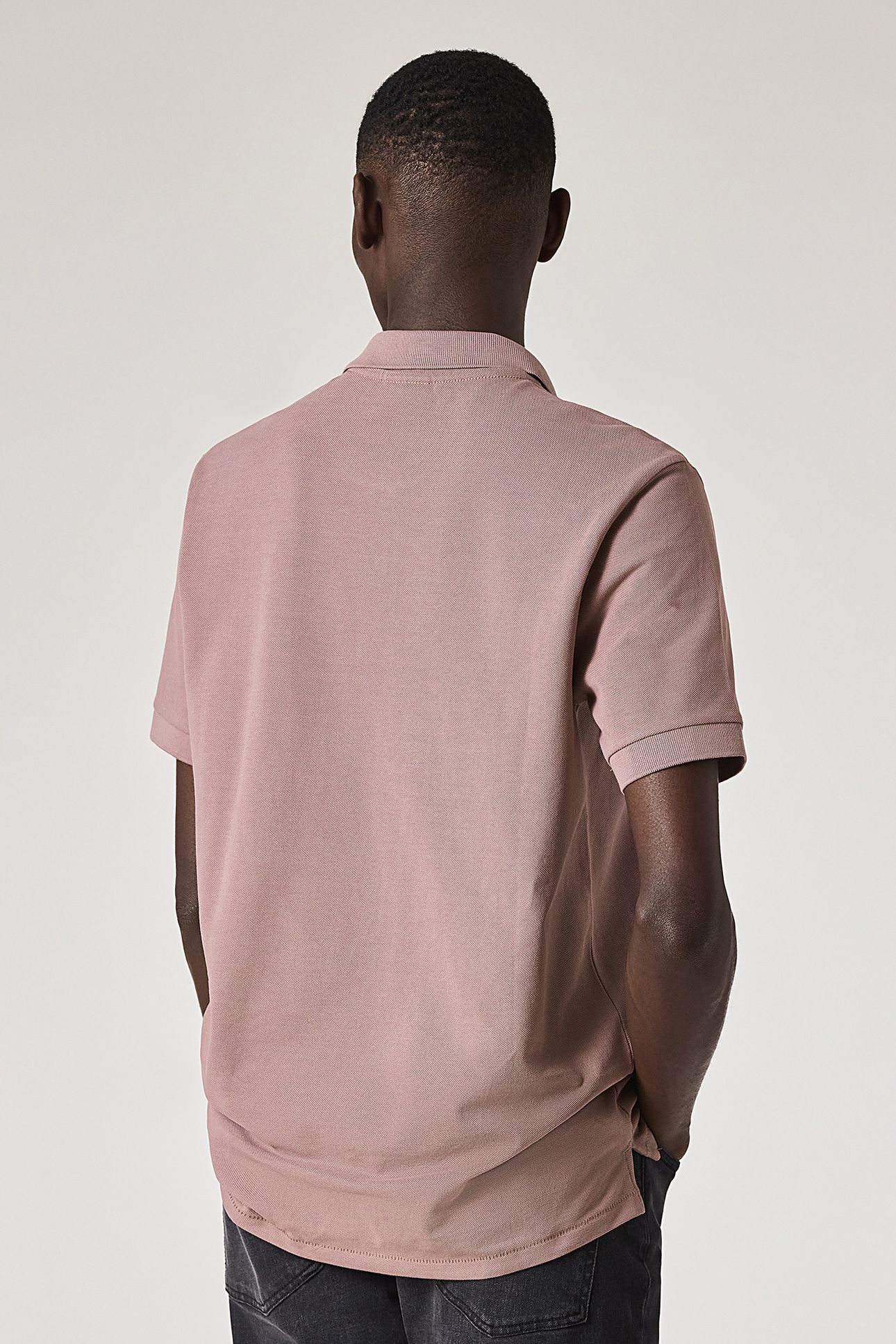 MENS REG FIT SS POLO SHIRT ZEBRA MAUVE 3