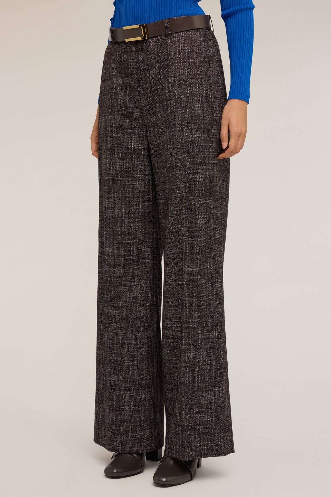 YARN-DYED PALAZZO PANTS GREY 2