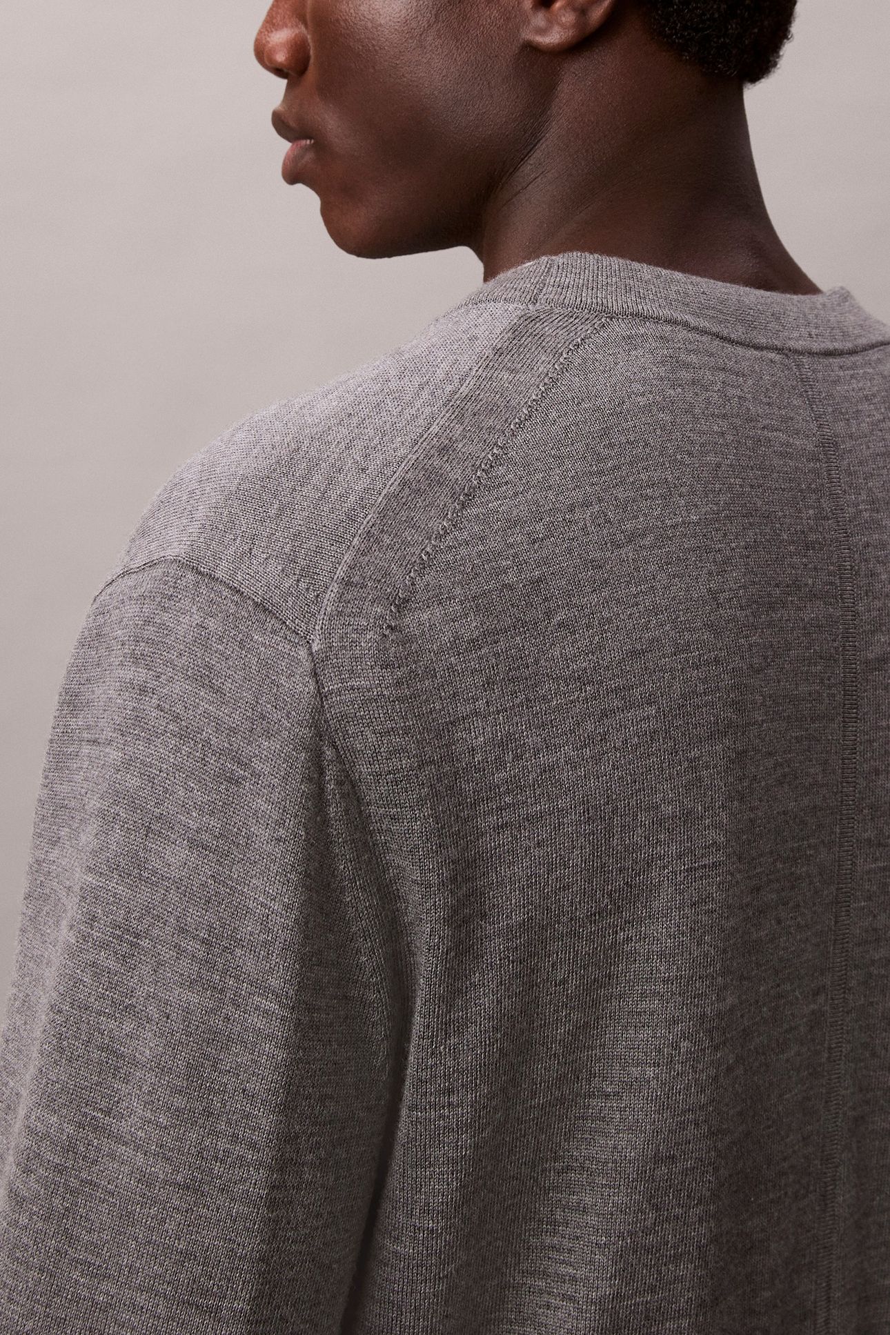LS 100% MERINO CARDIGAN MED GREY HEATHER 6