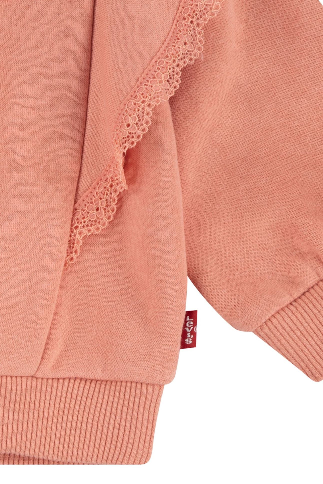GIRLS CREW WITH RUFFLE TERRA COTTA 3