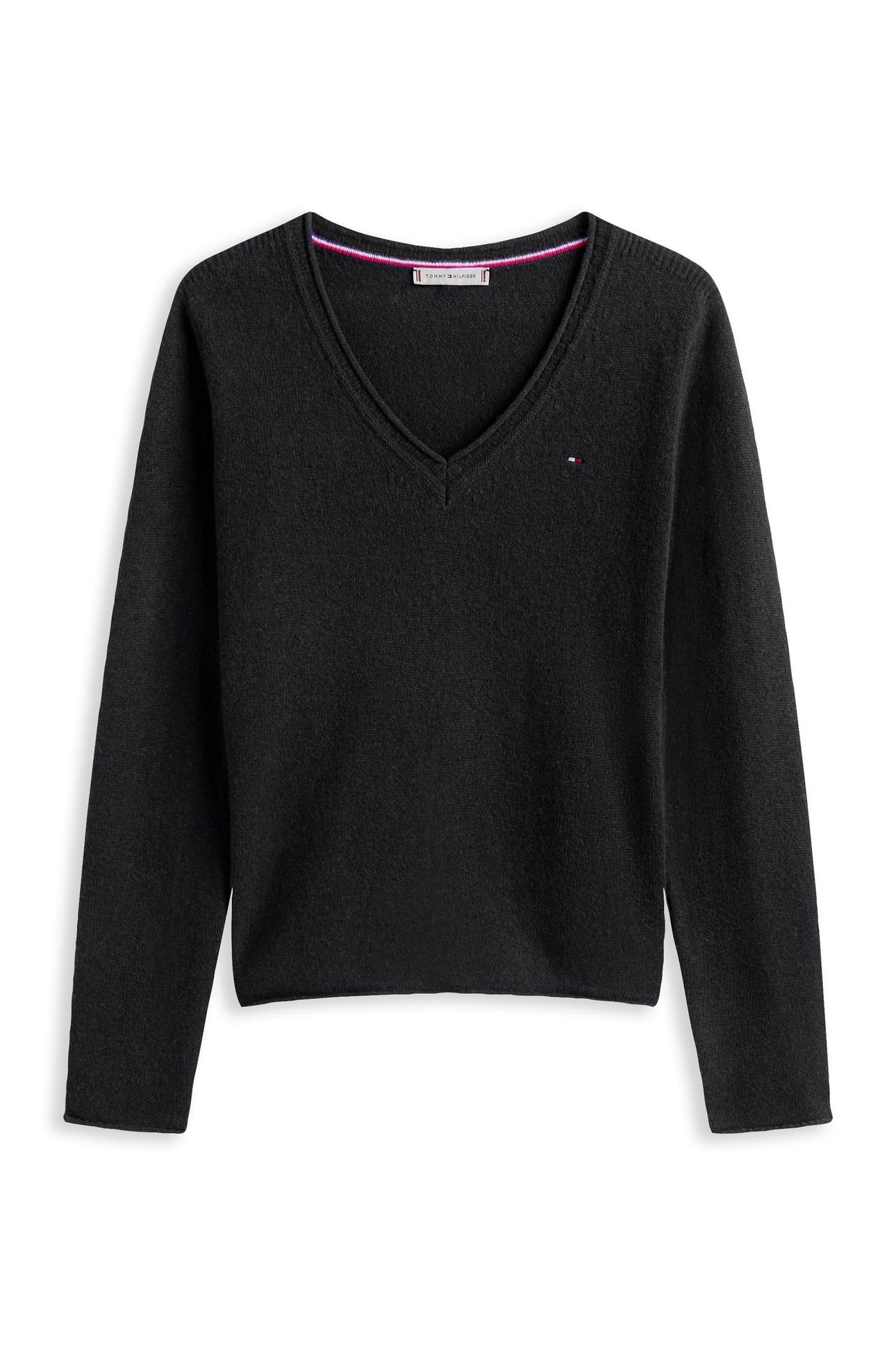 SOFT WOOL V-NECK LOOSE SWEATER BLACK 4
