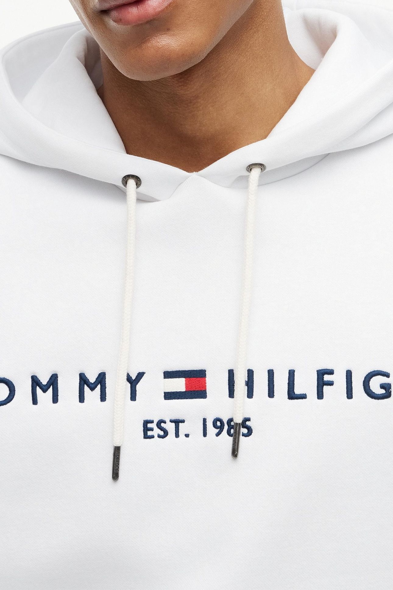 TOMMY LOGO HOODY WHITE 6