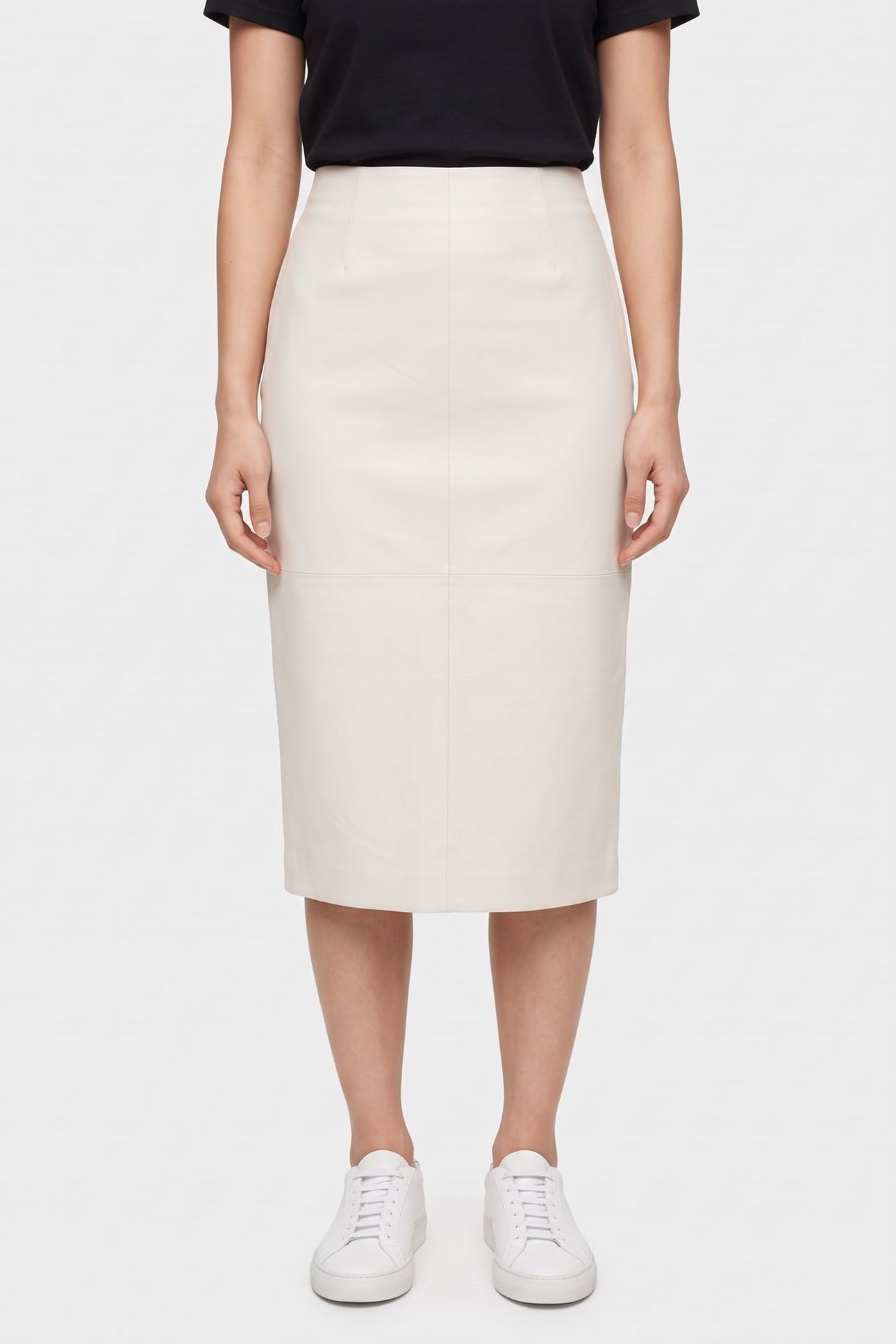 JUS LEATHER SKIRT WHITE 1