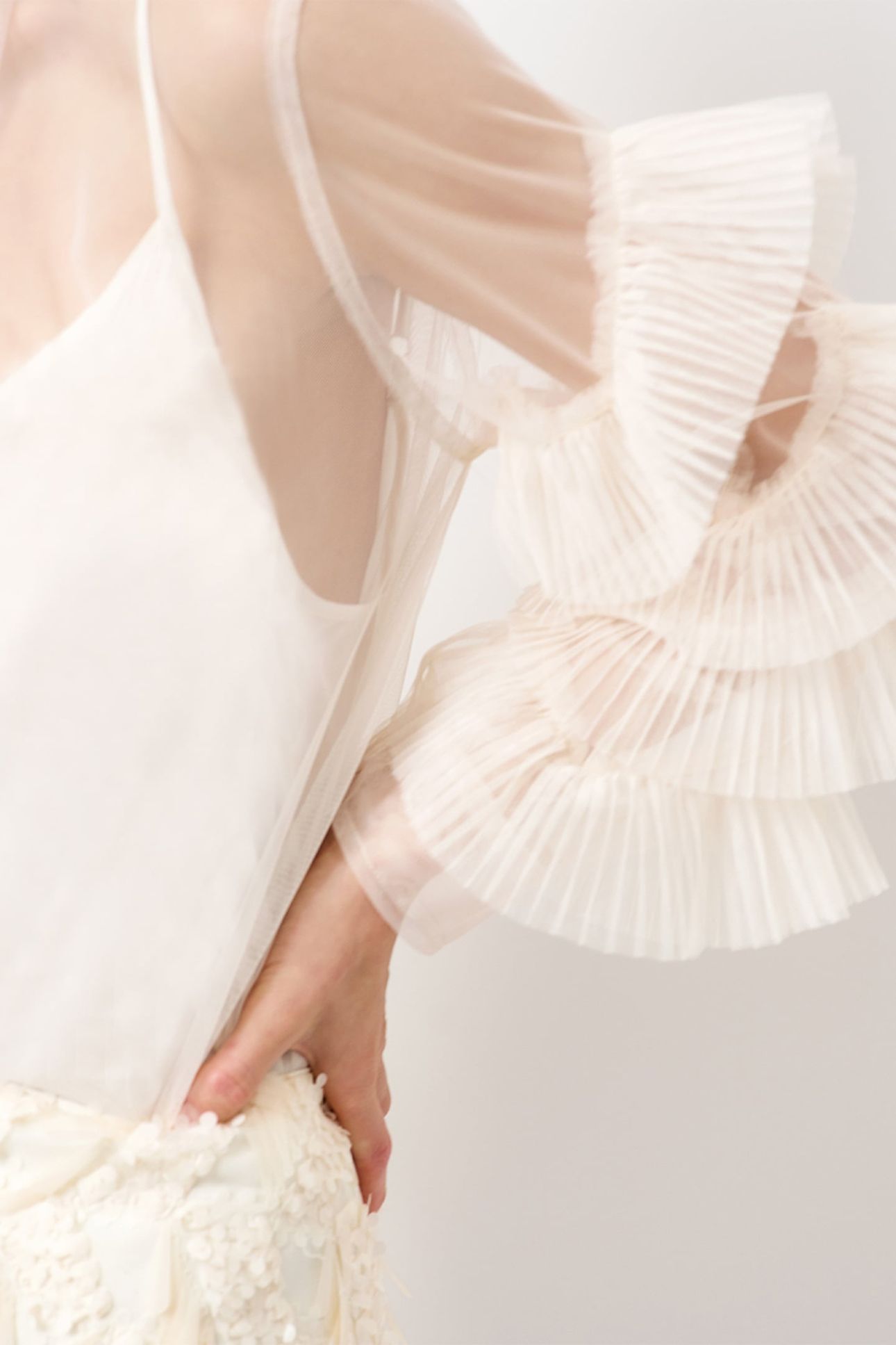PIERS TULLE RUFFLED SHIRT BUTTER CREAM 6