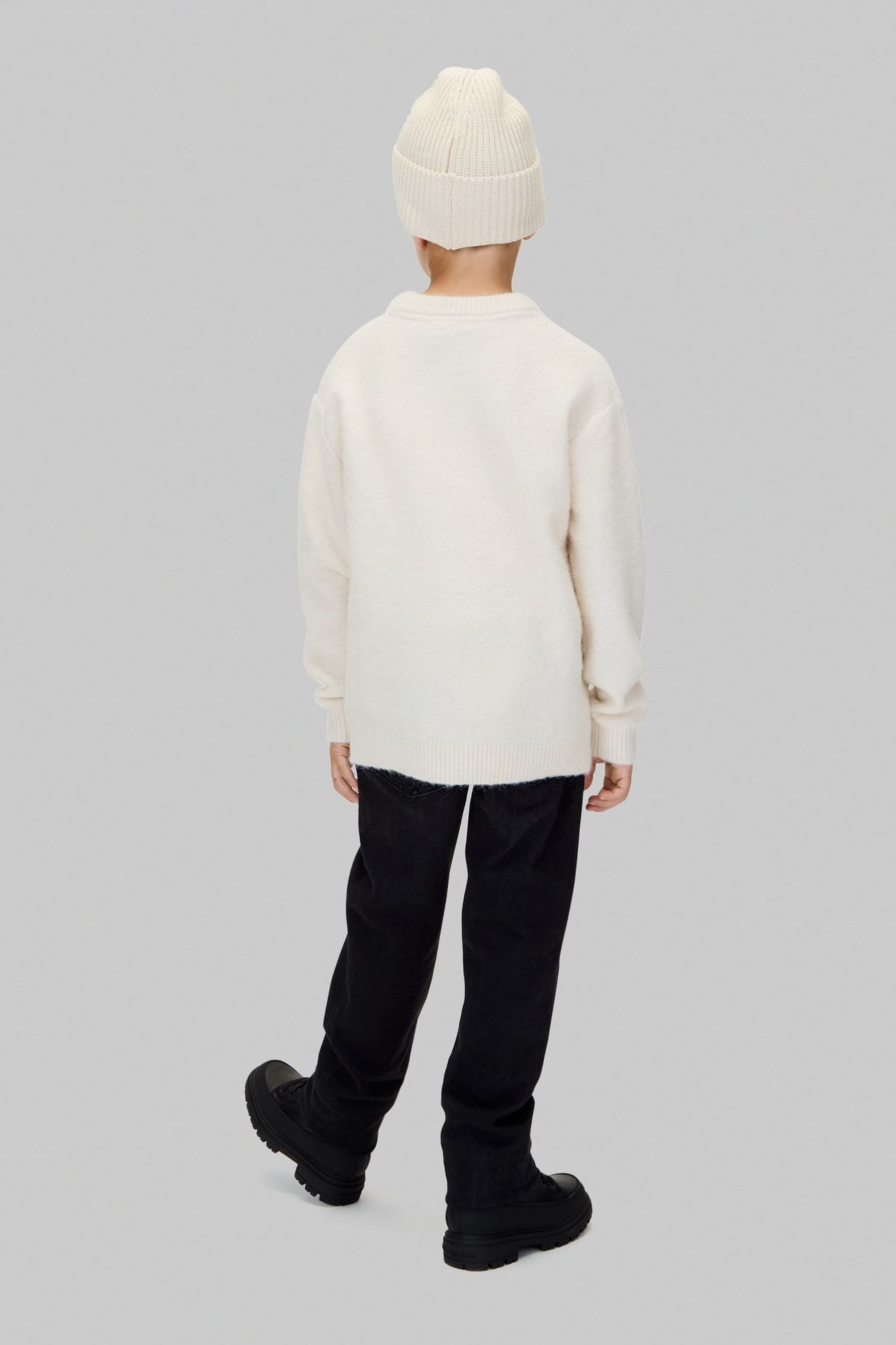 BOYS FLUFFY SWEATER WHITECAP GRAY 2
