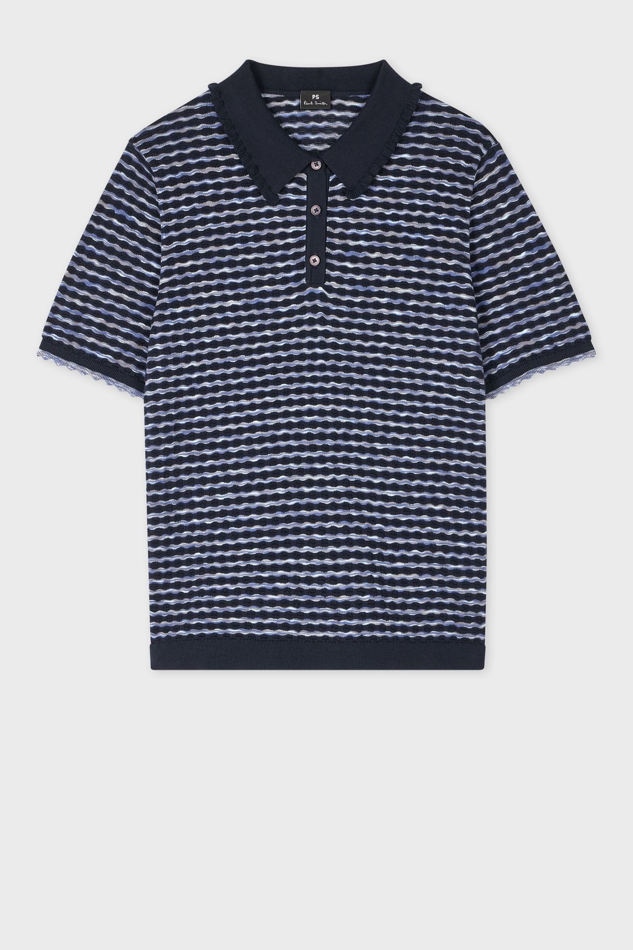 WOMENS KNITTED SS POLO SHIRT VERY DARK NAVY 4