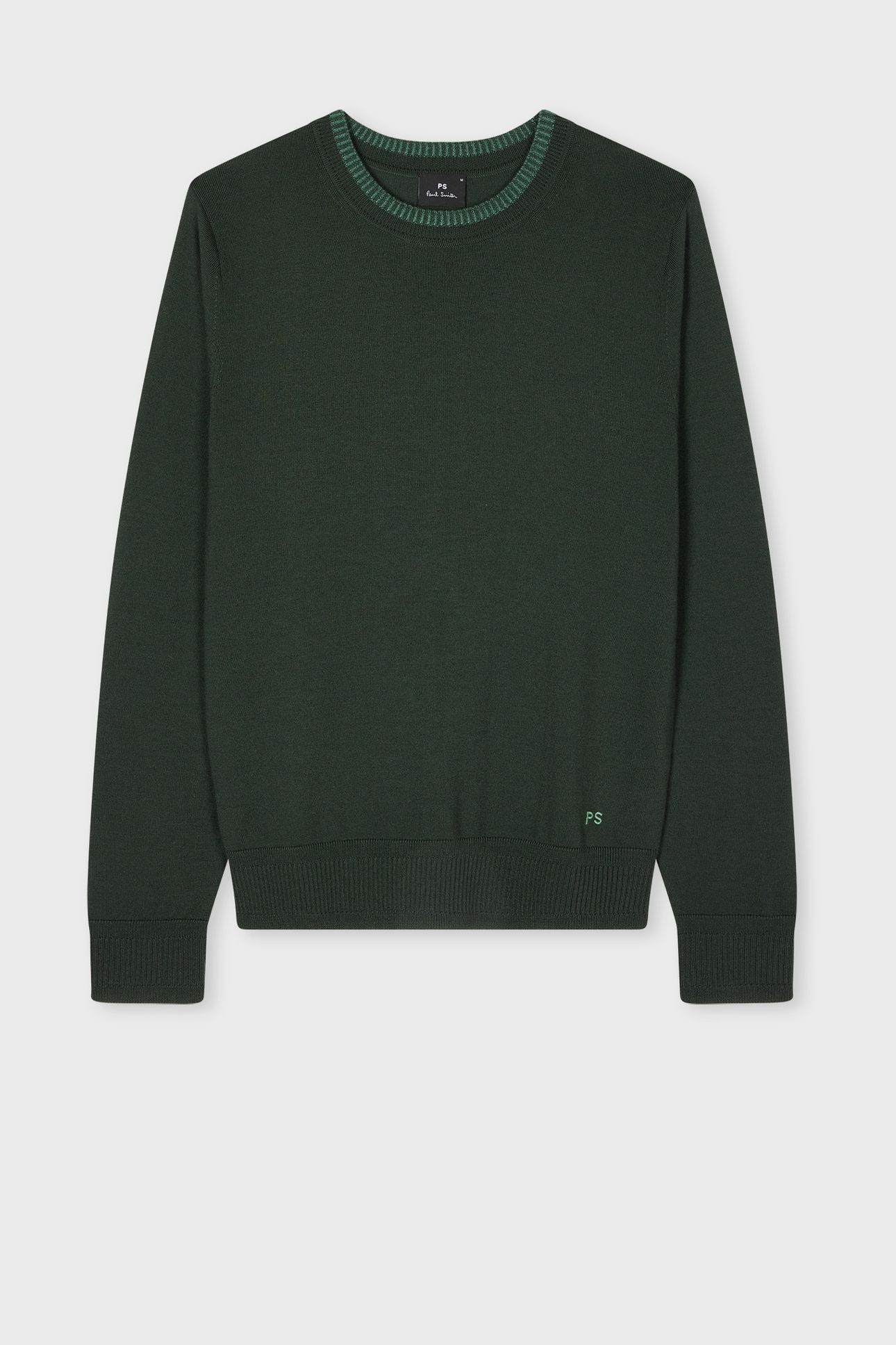 MENS SWEATER CREW NECK VERY DARK GREEN 4