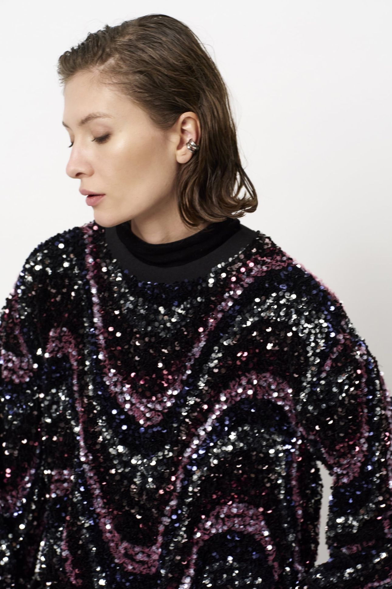 LIZY SEQUINS TOP MULBERRY RED 5