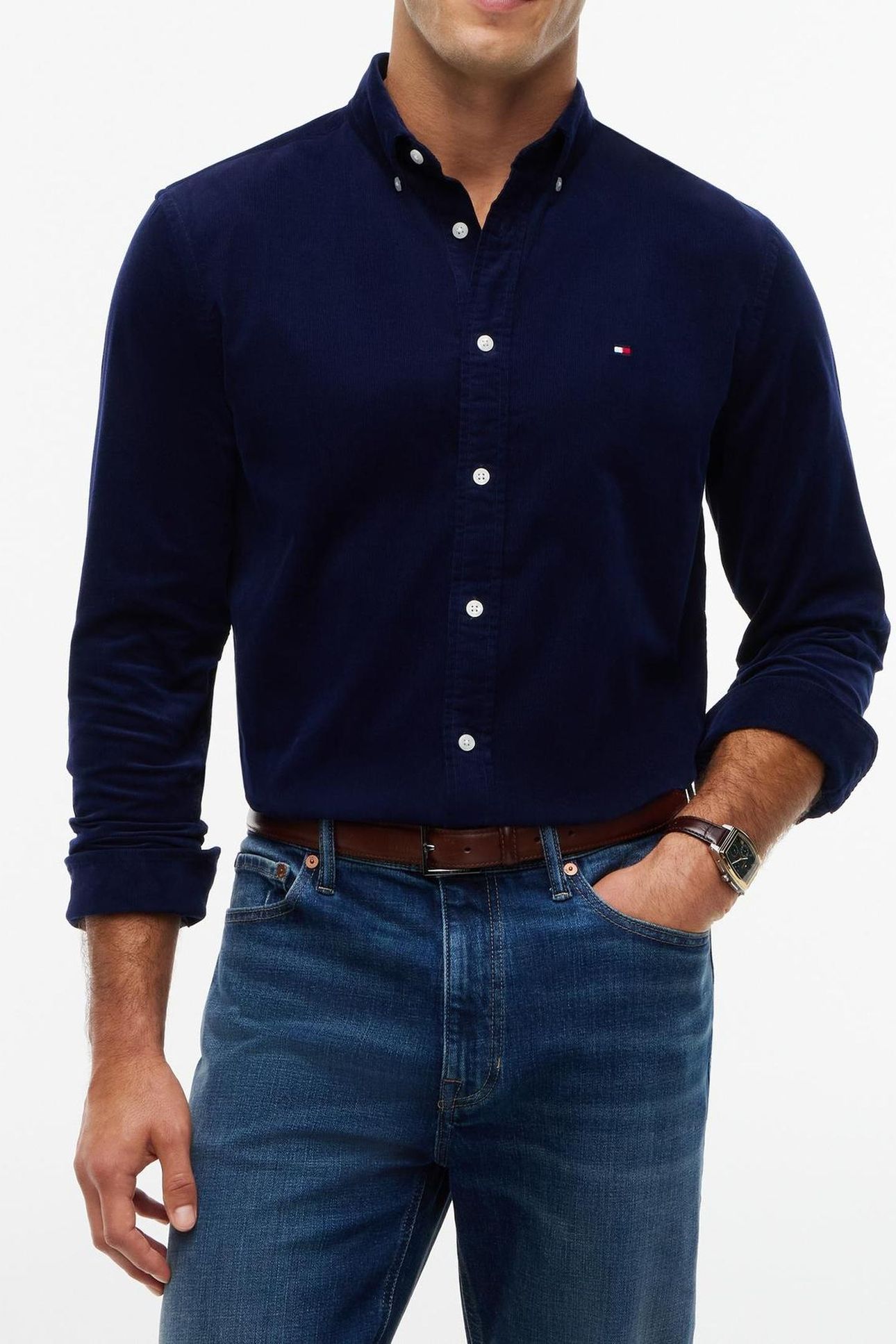 SOLID CORDUROY RF SHIRT IMPERIAL NAVY 3