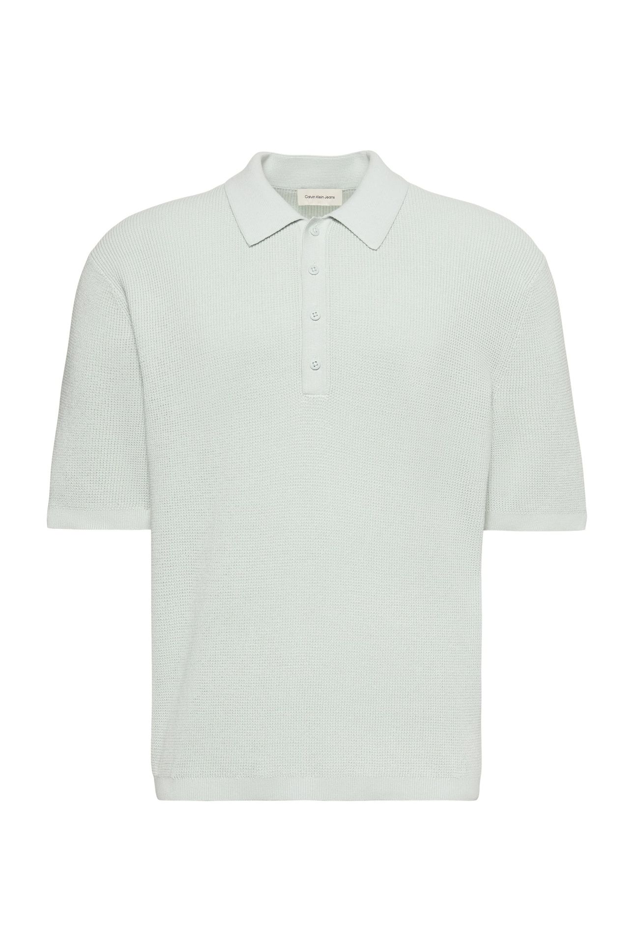 SS COTTON WAFFLE POLO PALE MEADOW 4