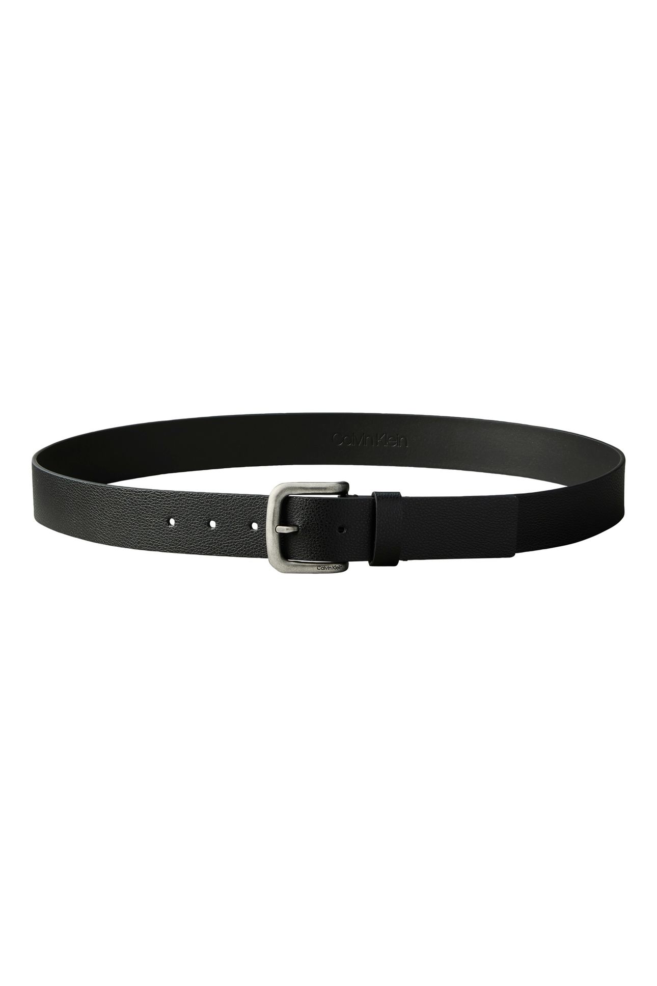 ROUND BUCKLE PEBBLED BELT BLACK/ANTIQUE SILVER 2