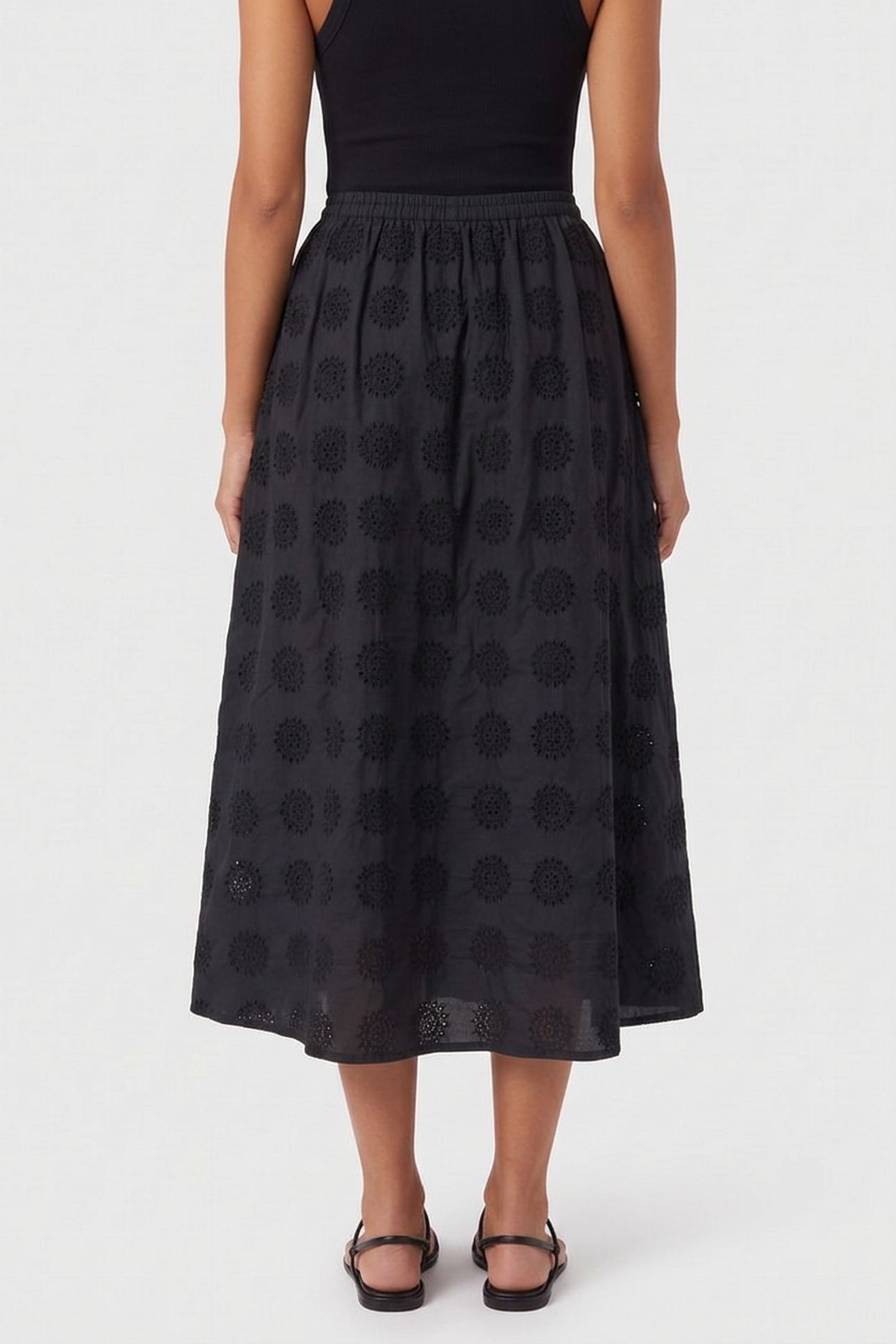 JOBIAN BRODERIE ANGLAIS SKIRT BLACK 2
